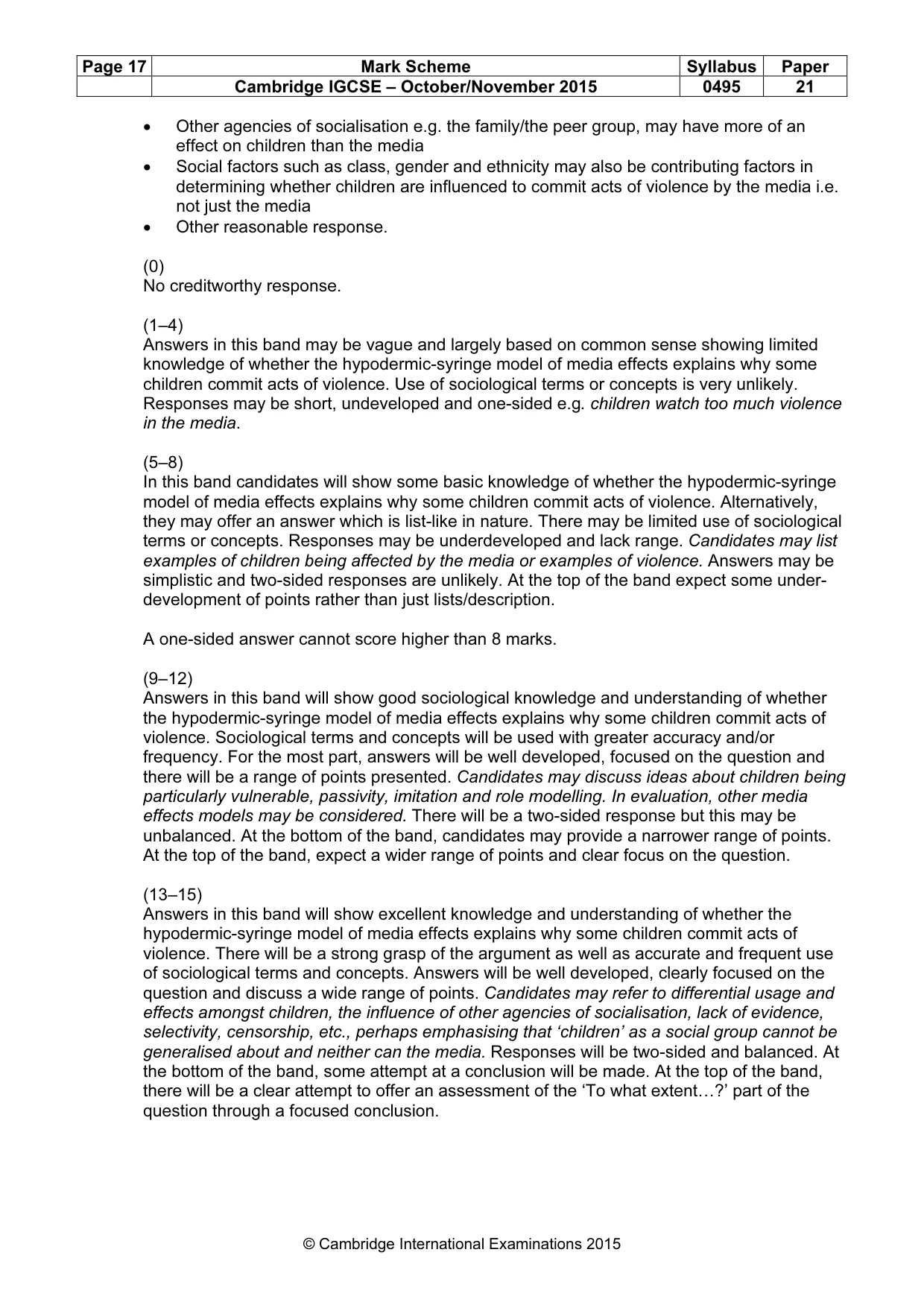 Mark scheme, page 17 of 17