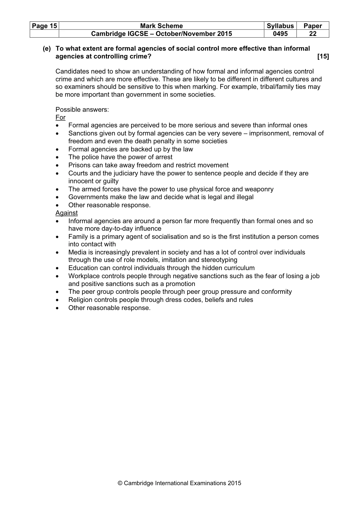 Mark scheme, page 15 of 21