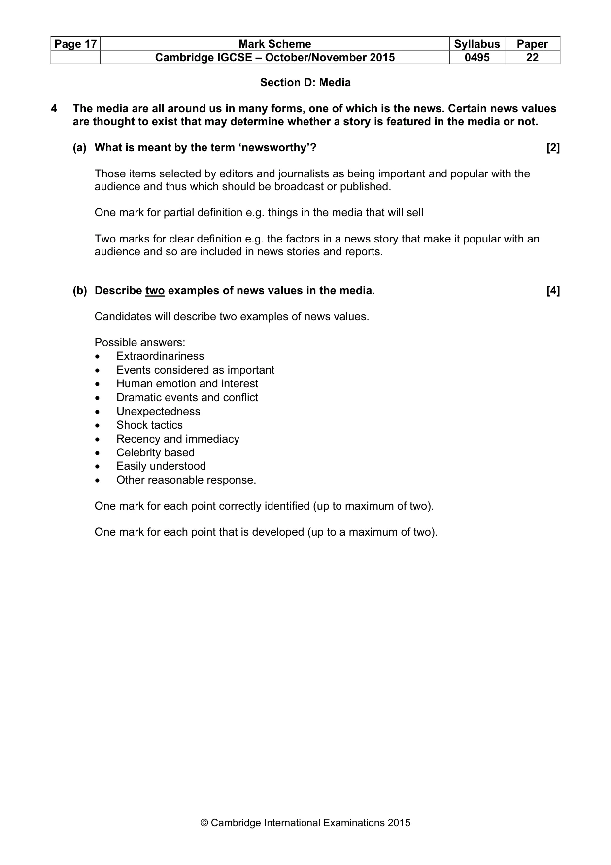 Mark scheme, page 17 of 21