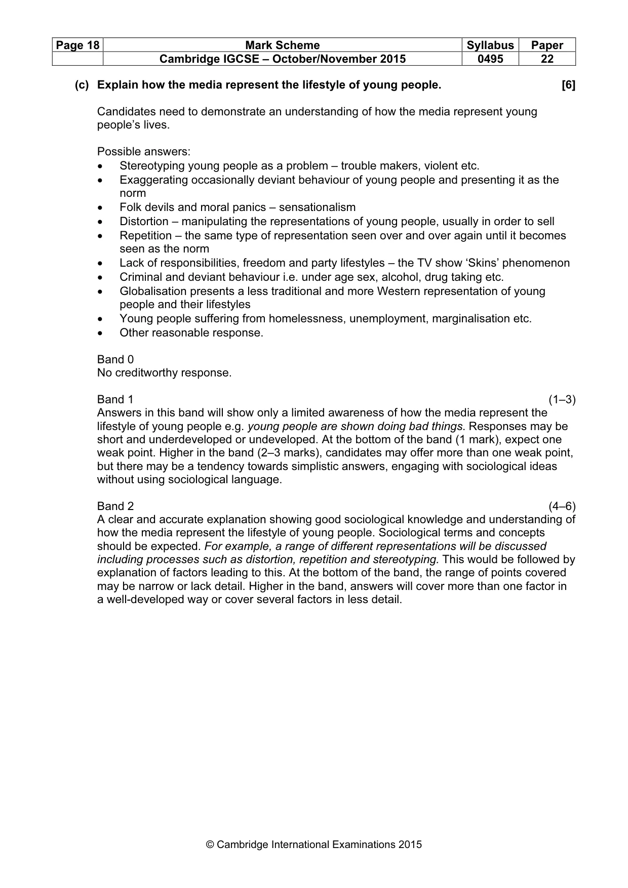 Mark scheme, page 18 of 21