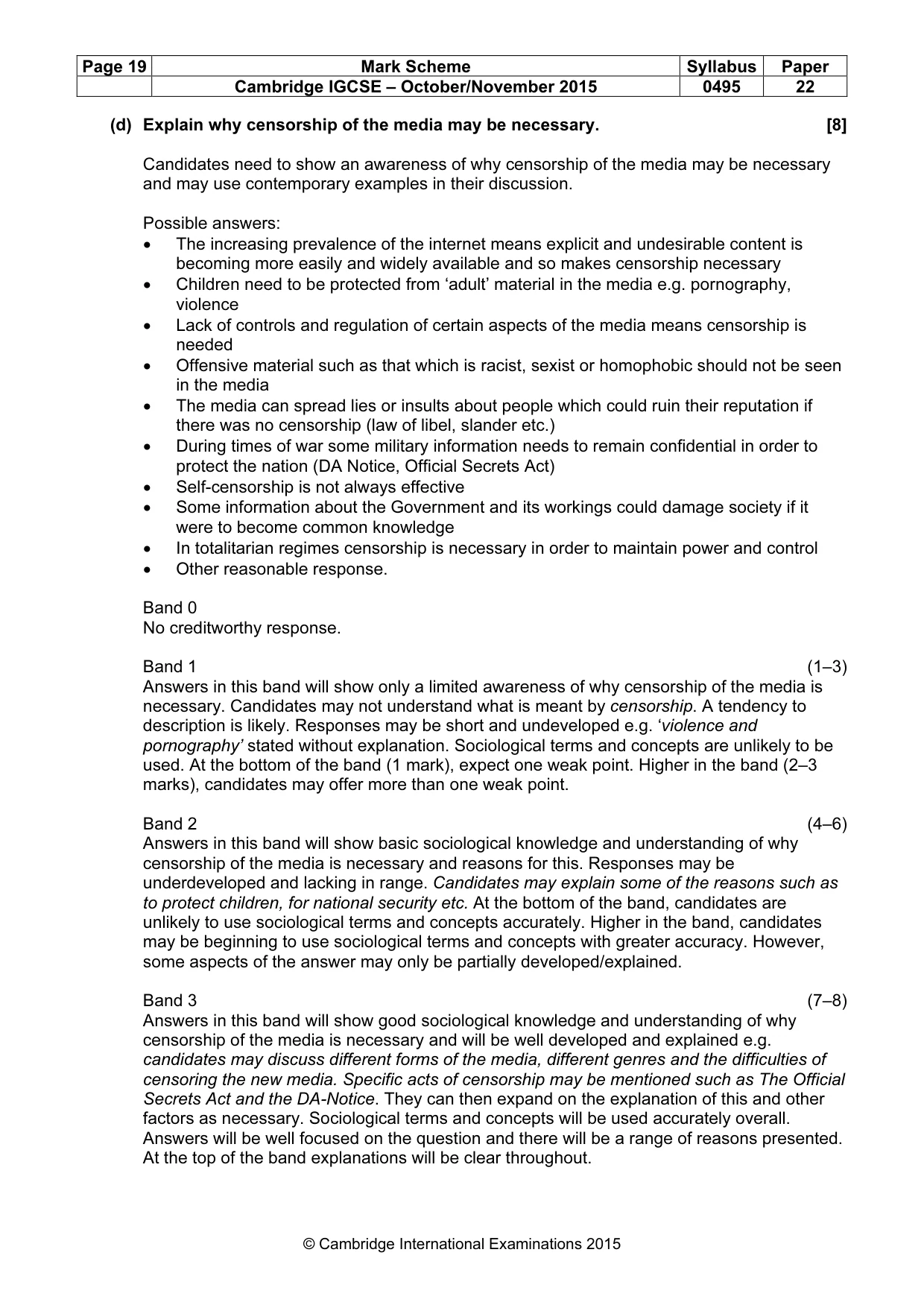 Mark scheme, page 19 of 21