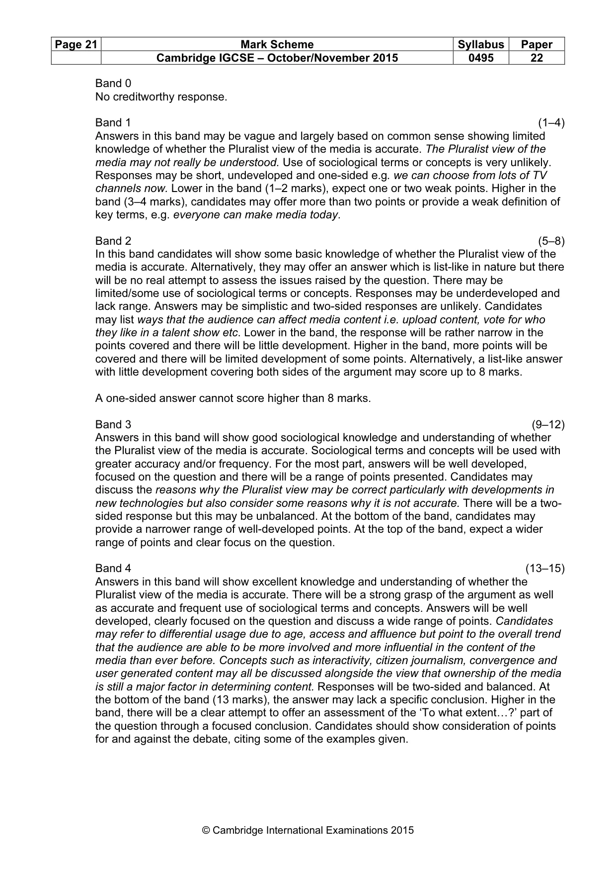 Mark scheme, page 21 of 21