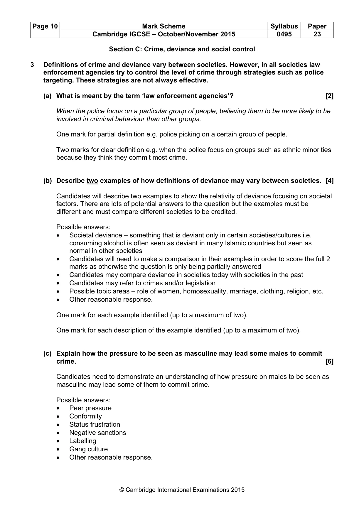 Mark scheme, page 10 of 17