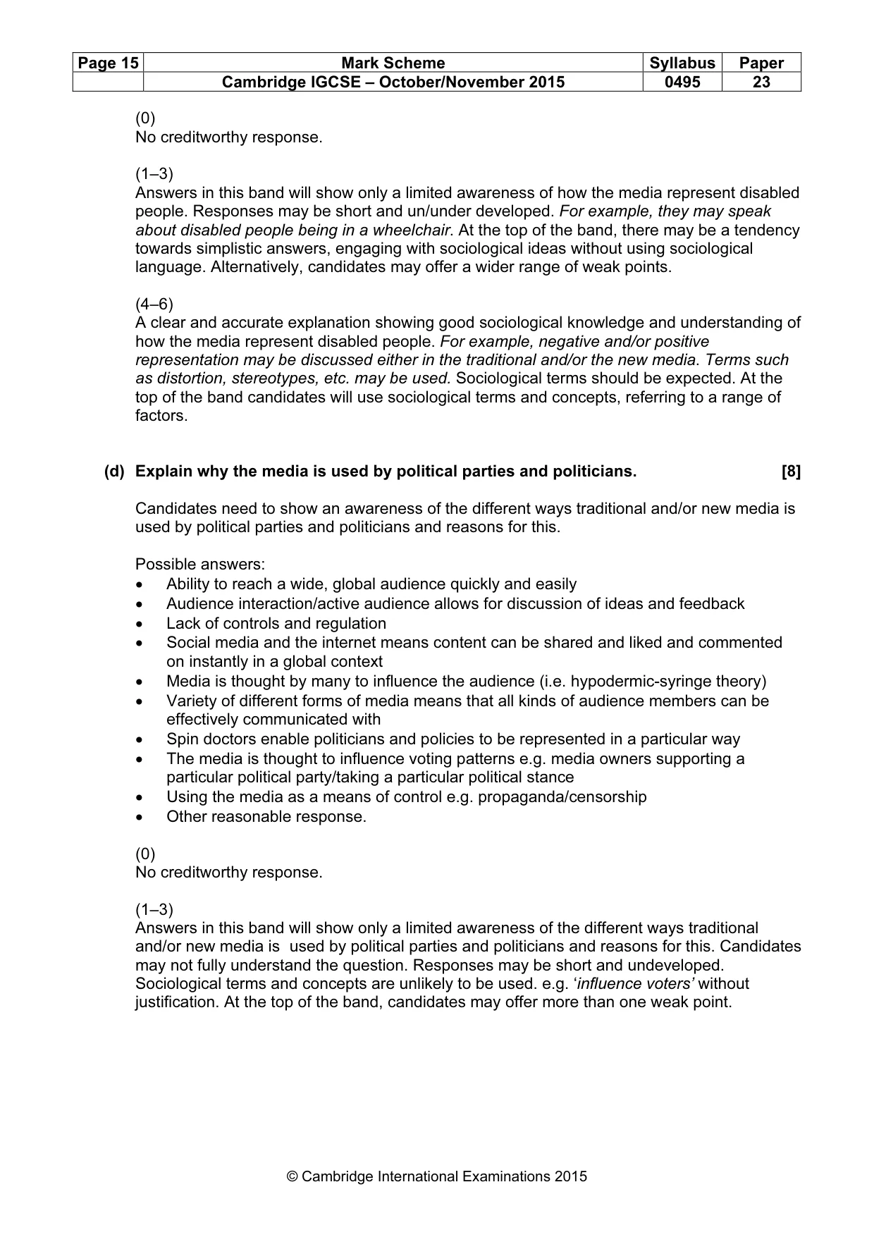 Mark scheme, page 15 of 17