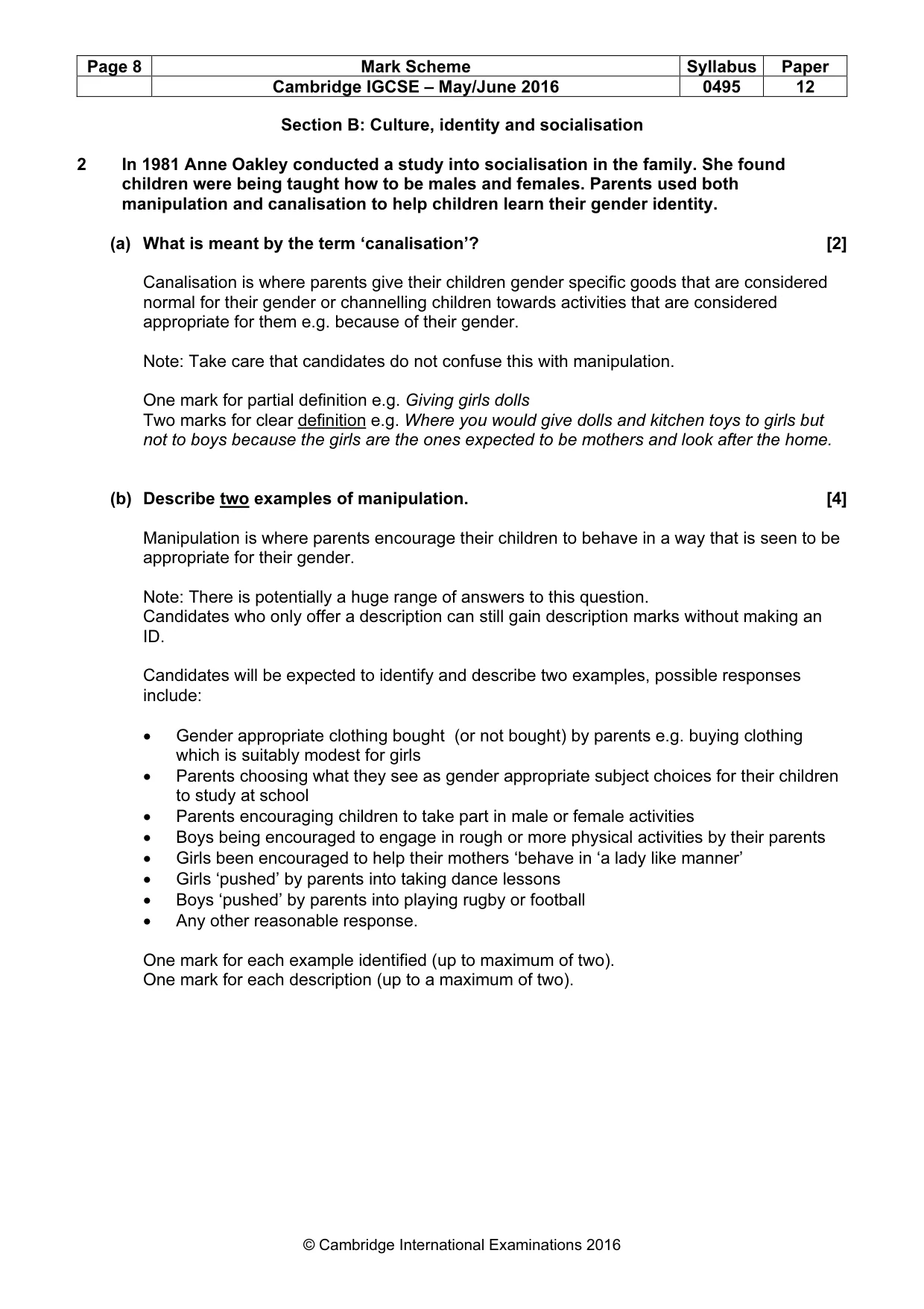 Mark scheme, page 8 of 17