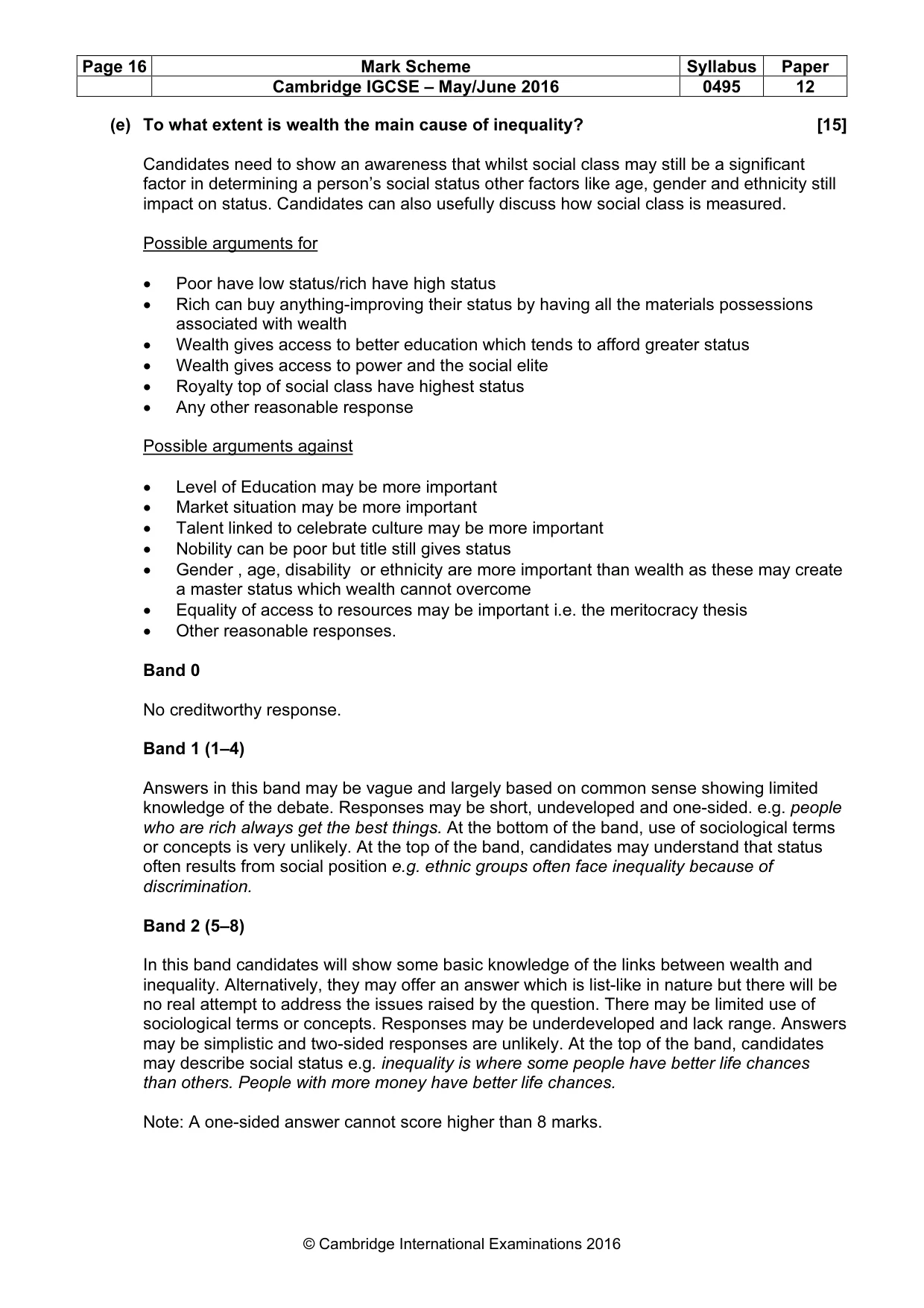 Mark scheme, page 16 of 17