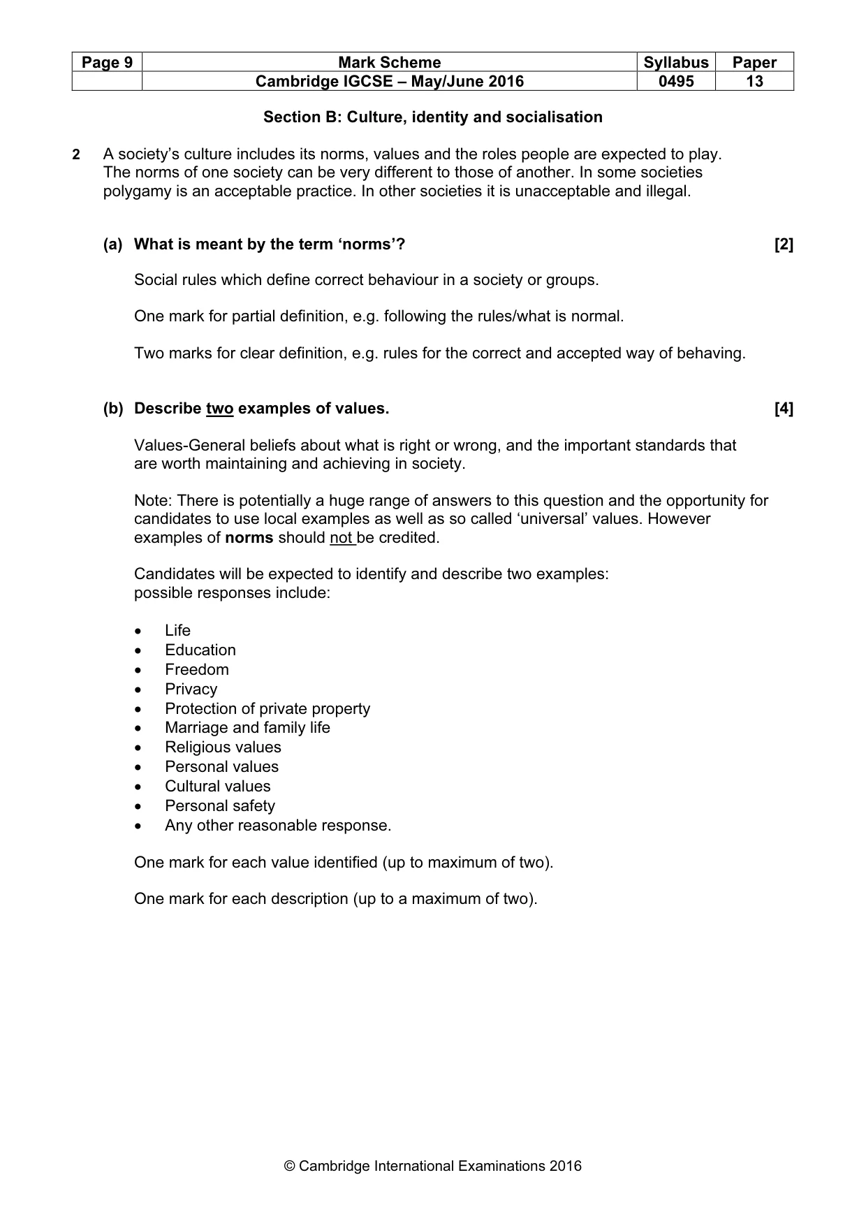 Mark scheme, page 9 of 18