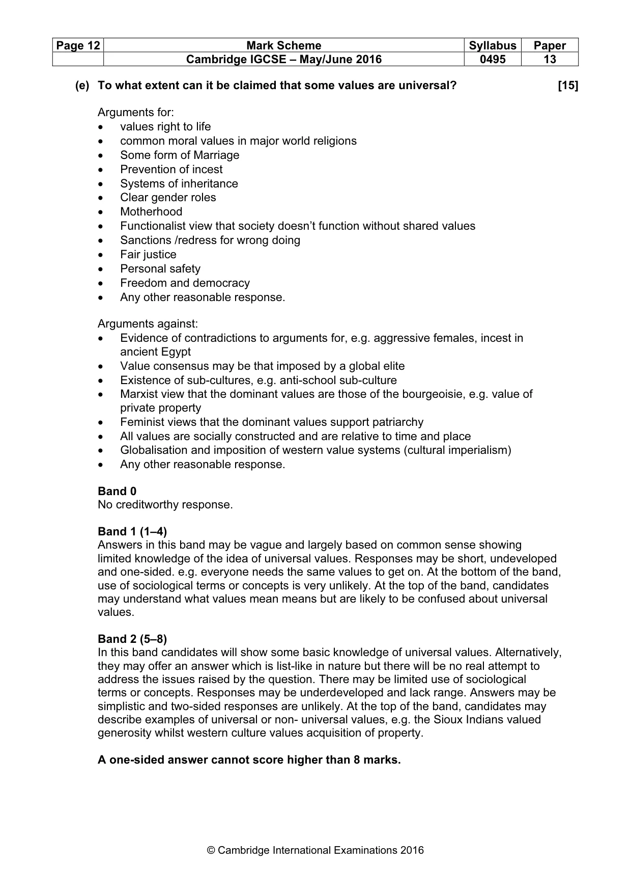 Mark scheme, page 12 of 18