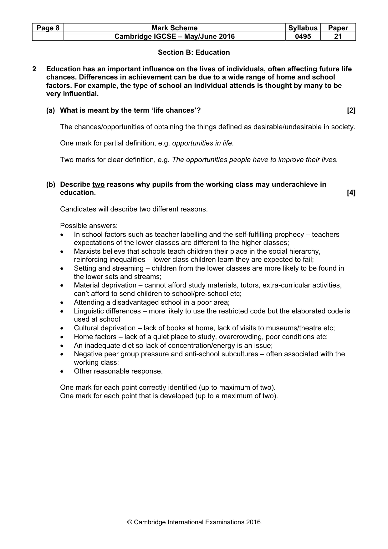 Mark scheme, page 8 of 26