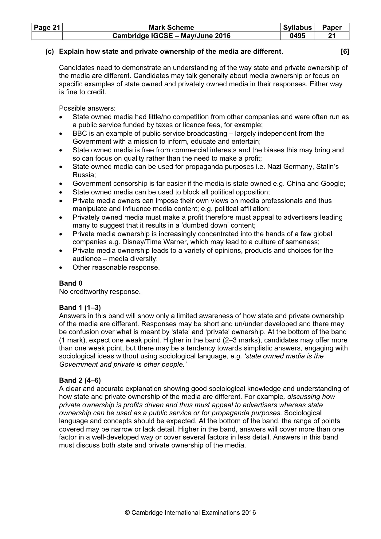 Mark scheme, page 21 of 26