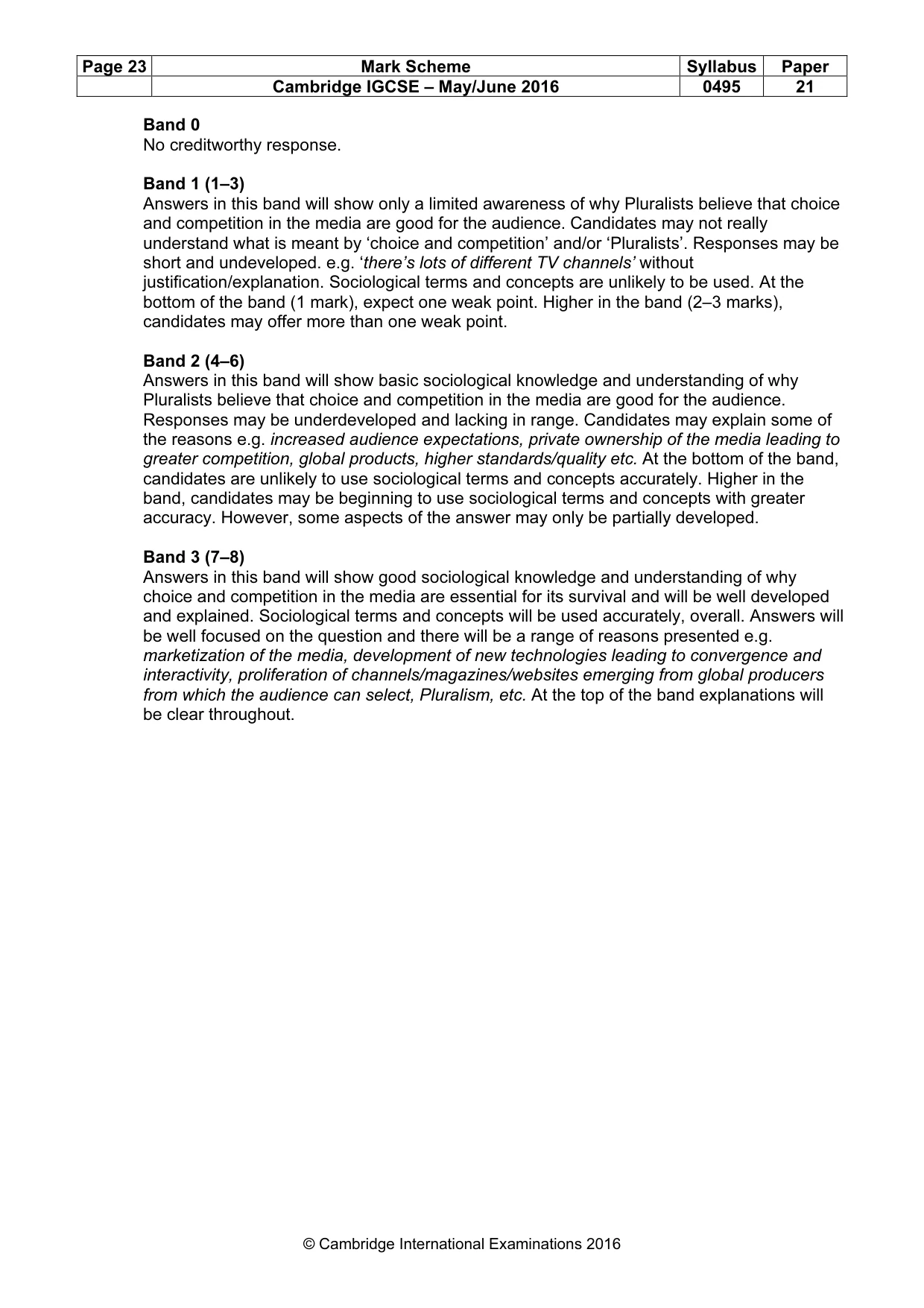 Mark scheme, page 23 of 26