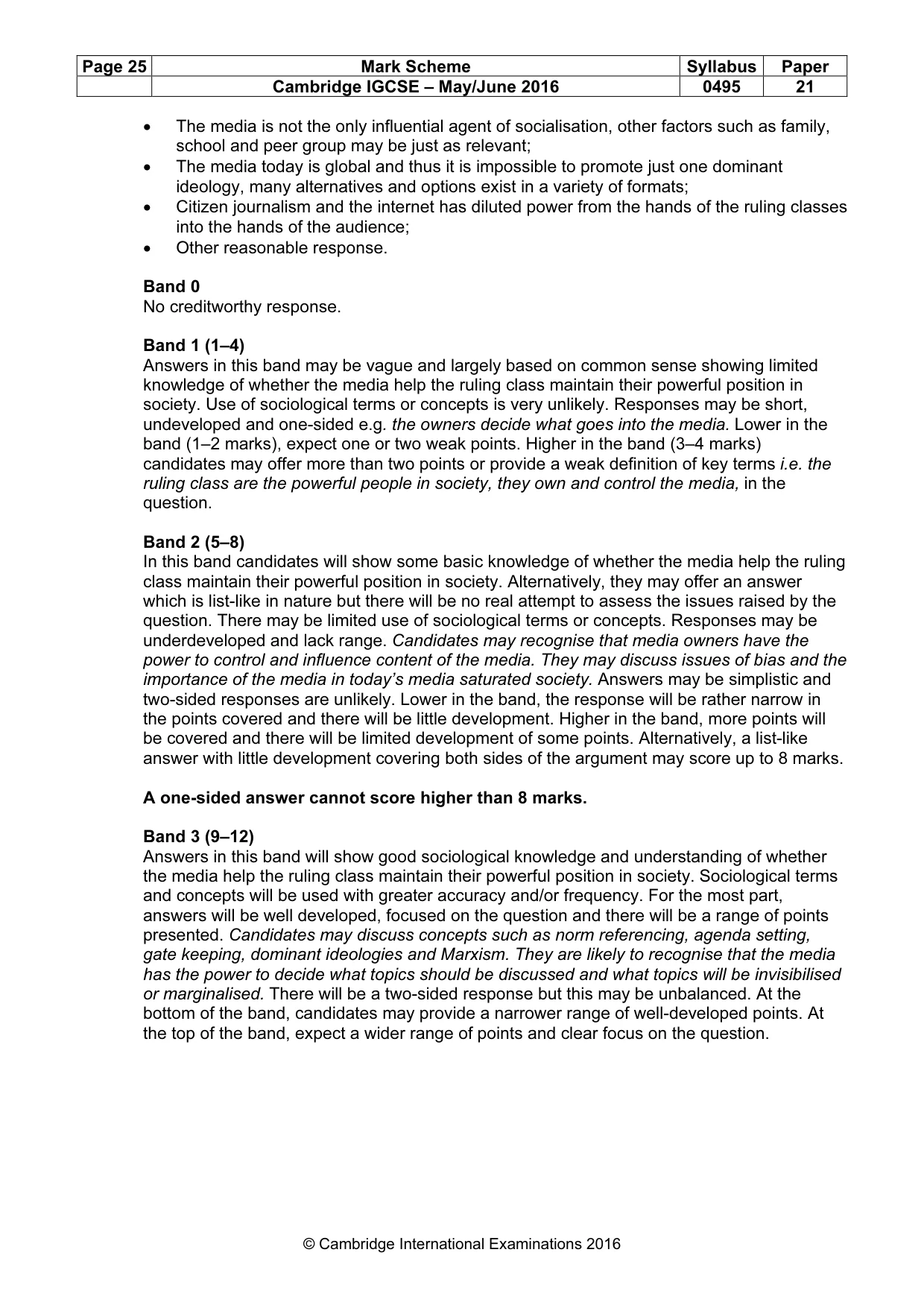 Mark scheme, page 25 of 26