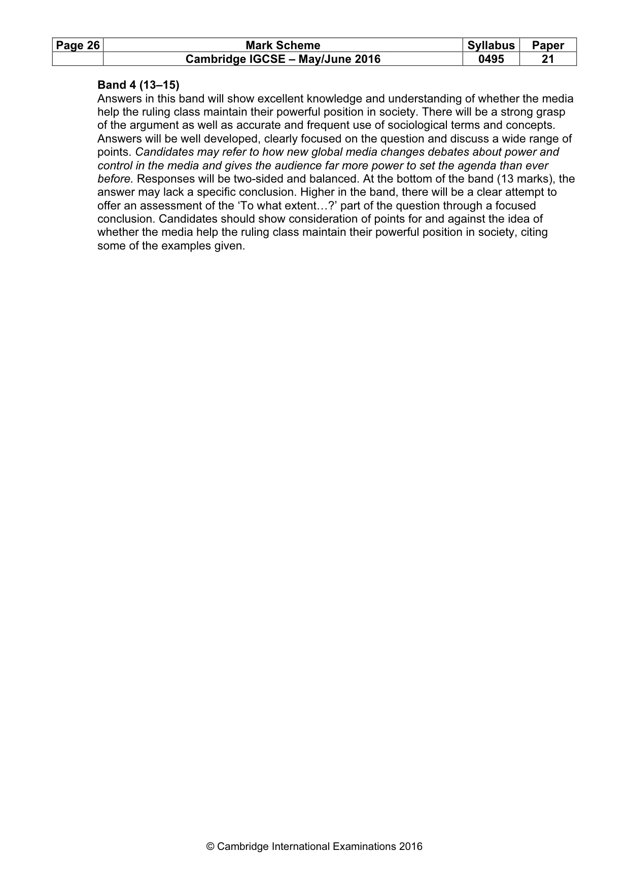 Mark scheme, page 26 of 26