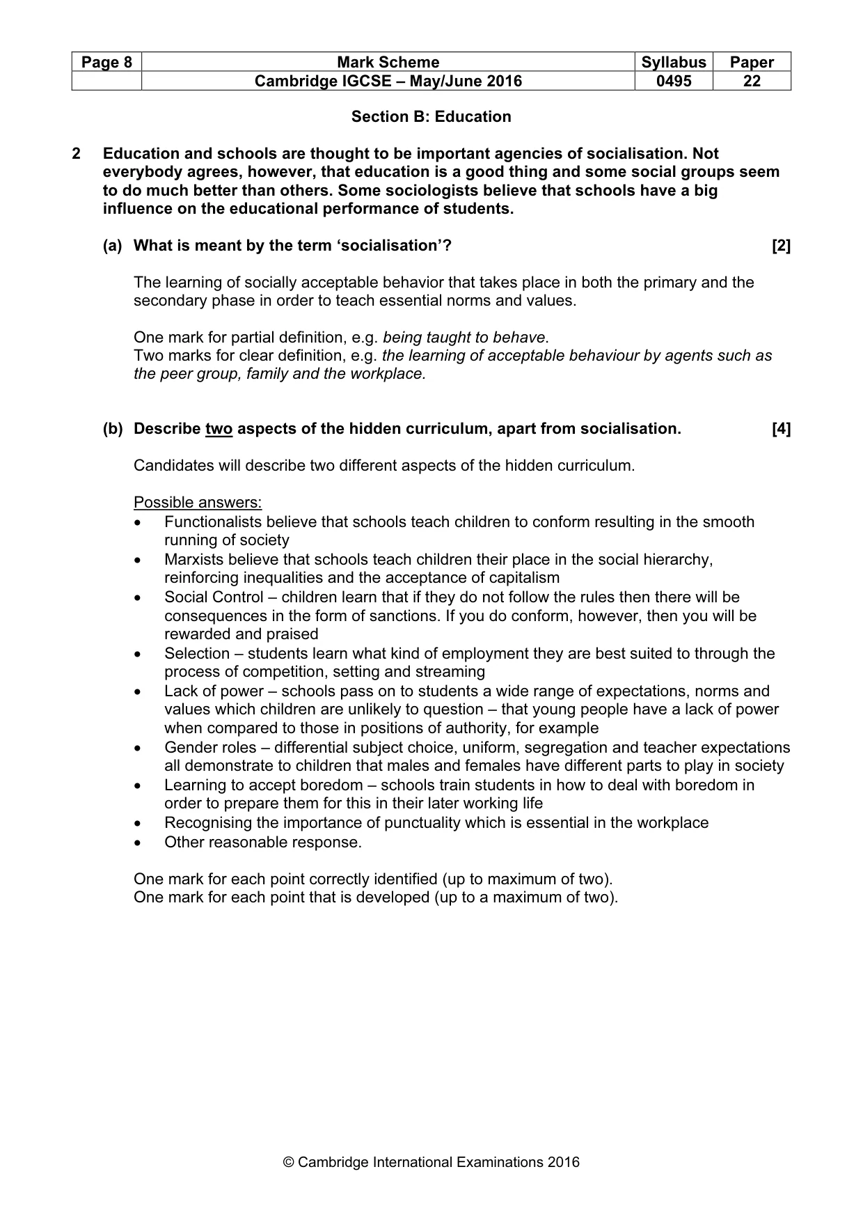 Mark scheme, page 8 of 25