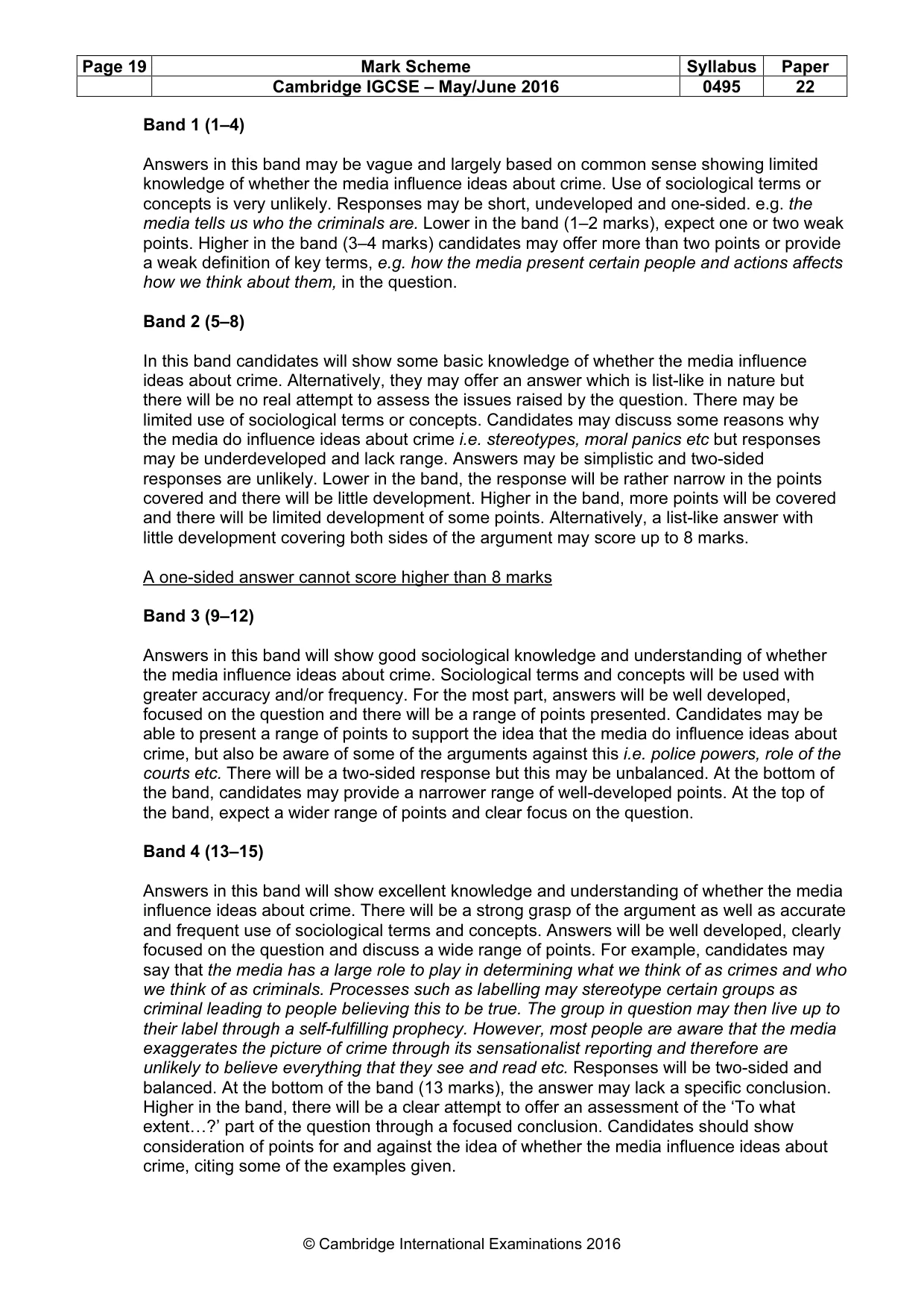 Mark scheme, page 19 of 25