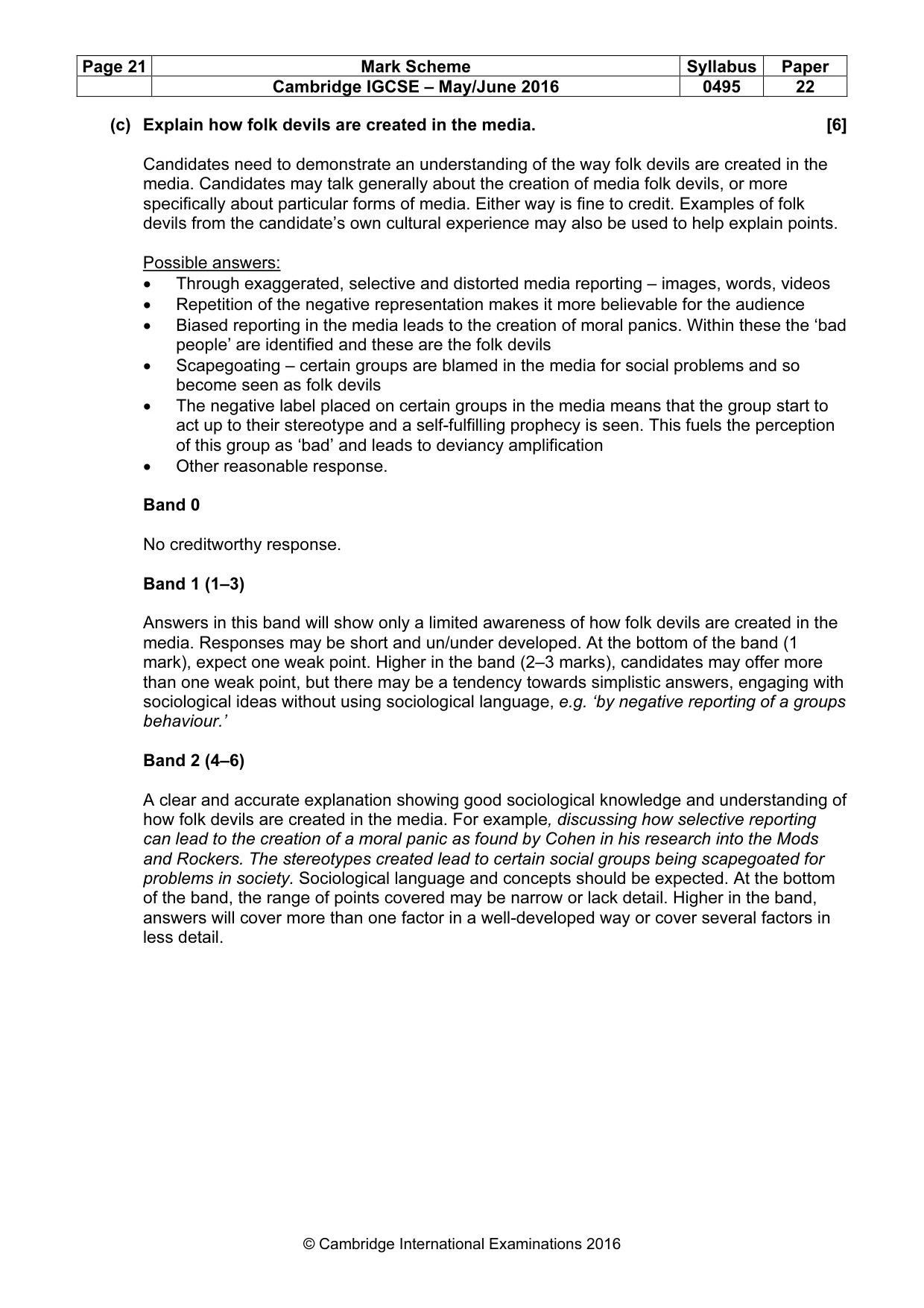Mark scheme, page 21 of 25