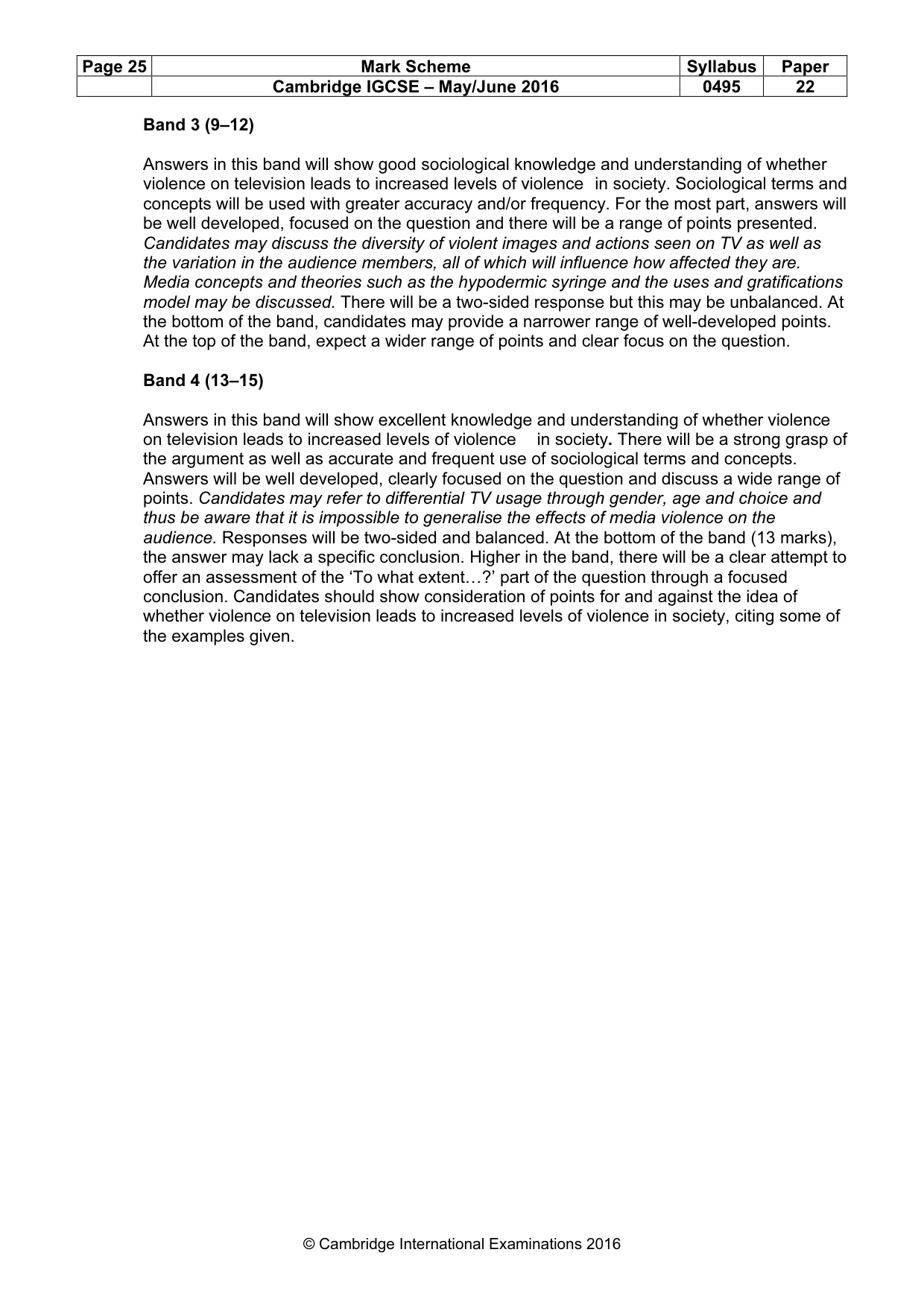 Mark scheme, page 25 of 25
