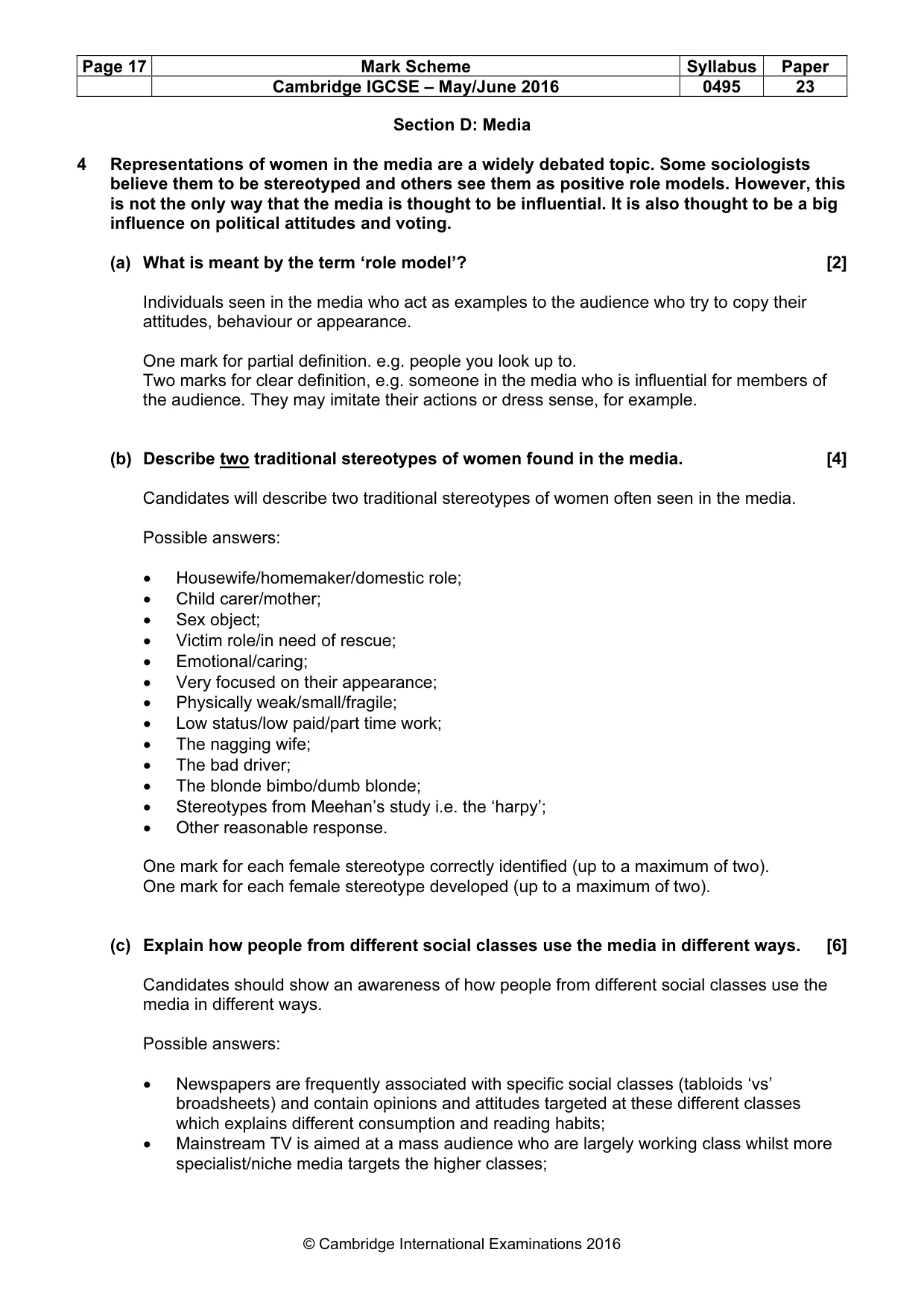 Mark scheme, page 17 of 22