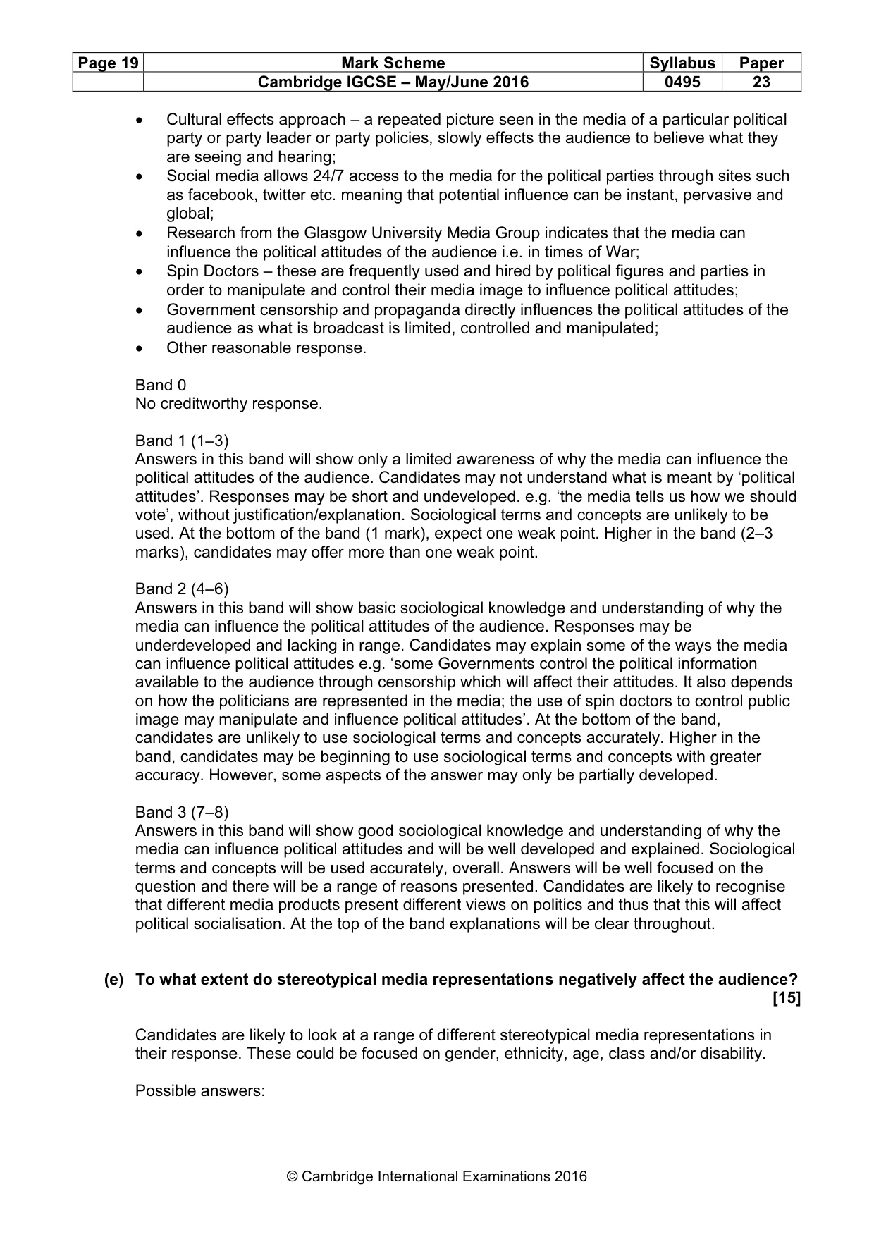 Mark scheme, page 19 of 22