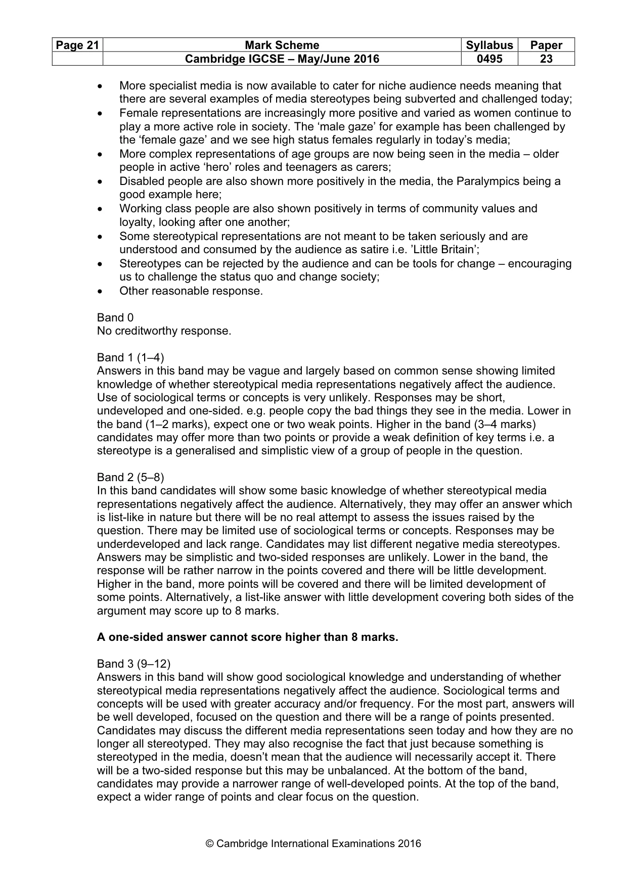 Mark scheme, page 21 of 22