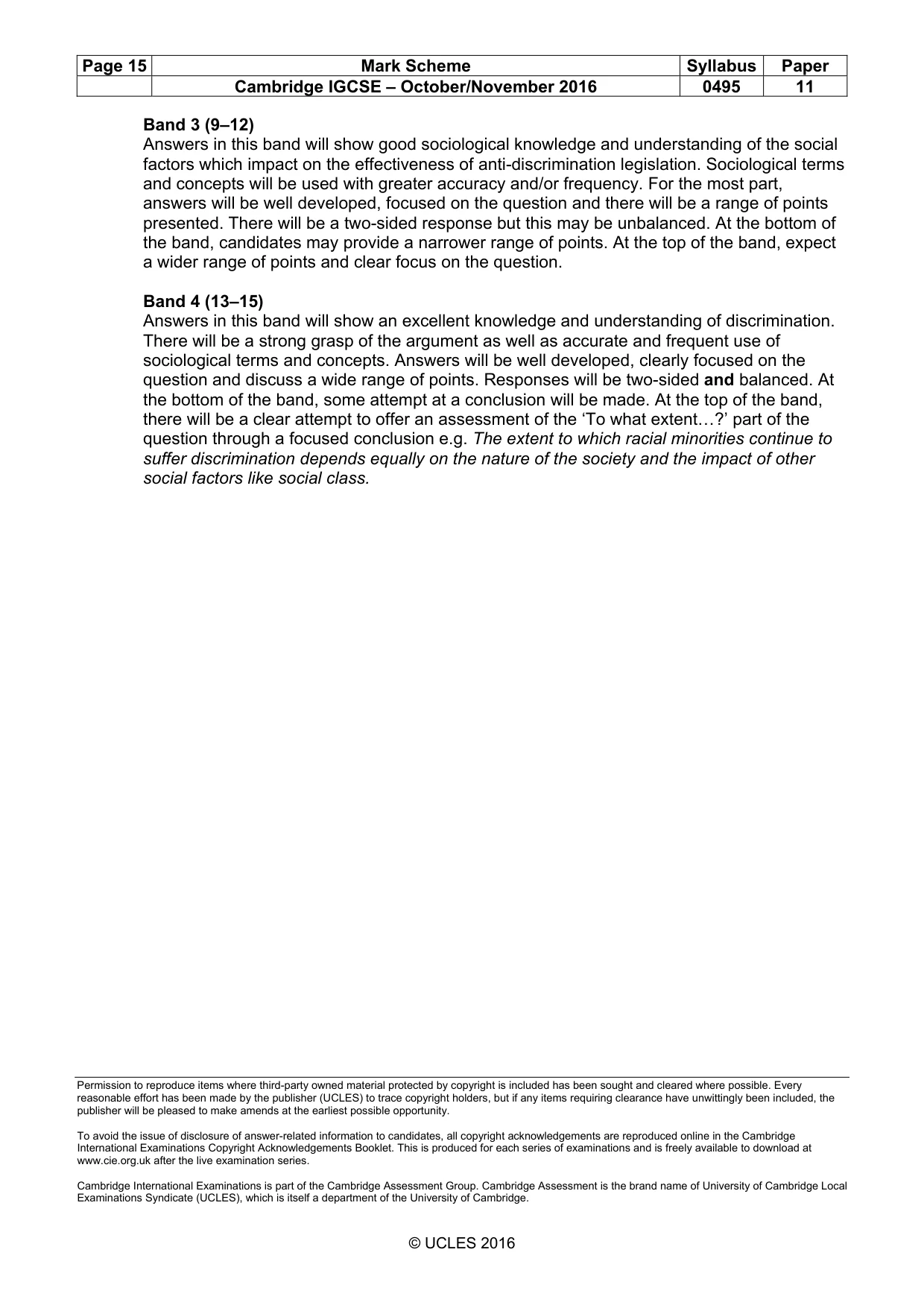 Mark scheme, page 15 of 15