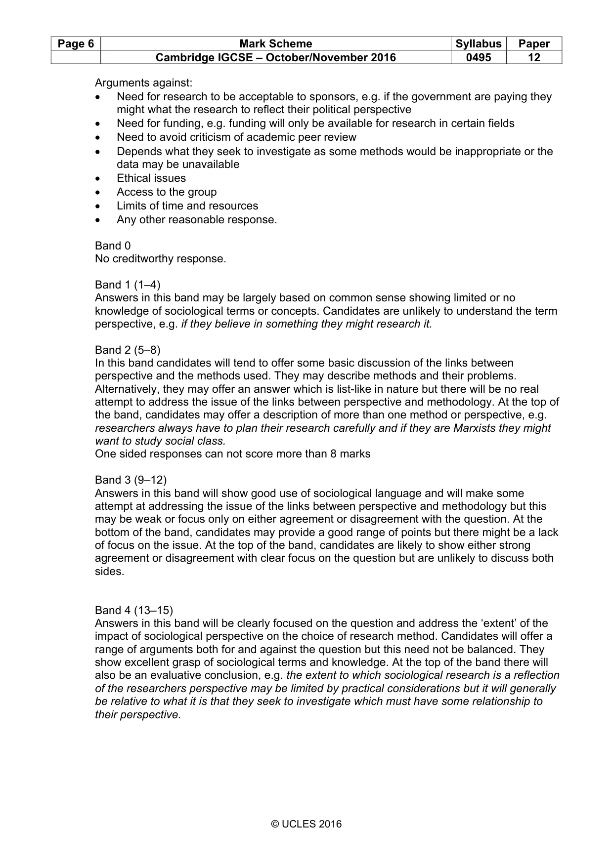 Mark scheme, page 6 of 14