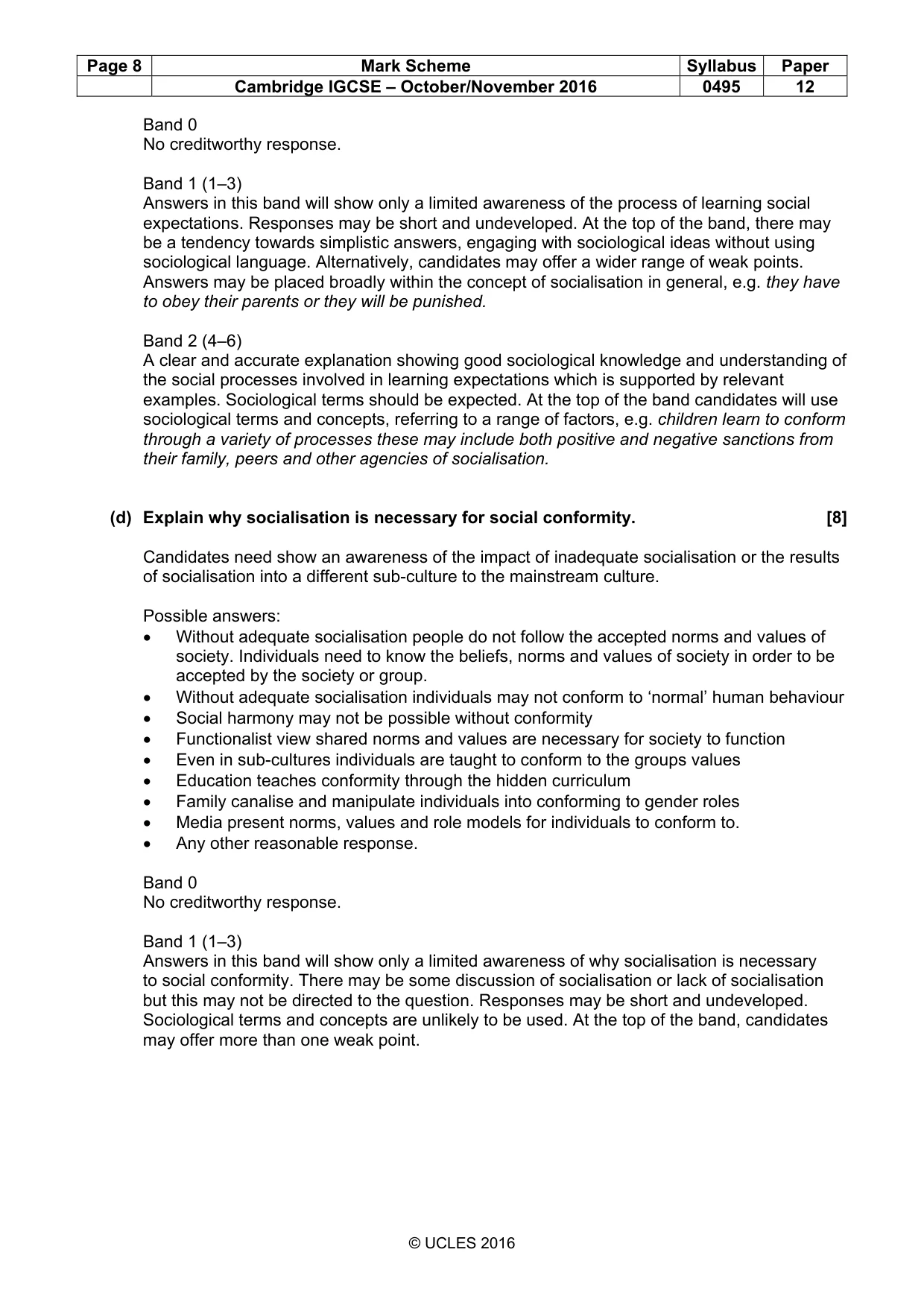 Mark scheme, page 8 of 14
