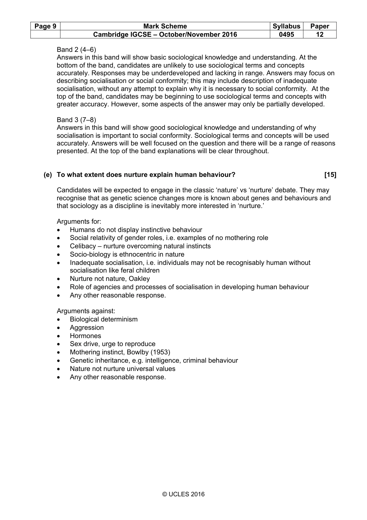 Mark scheme, page 9 of 14