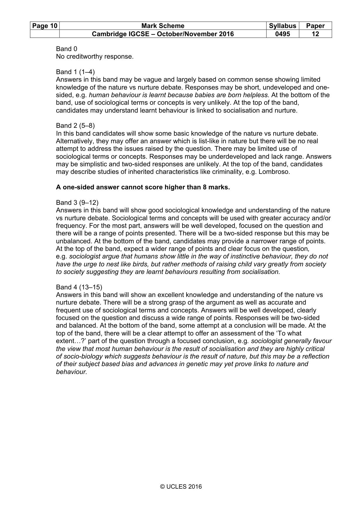 Mark scheme, page 10 of 14