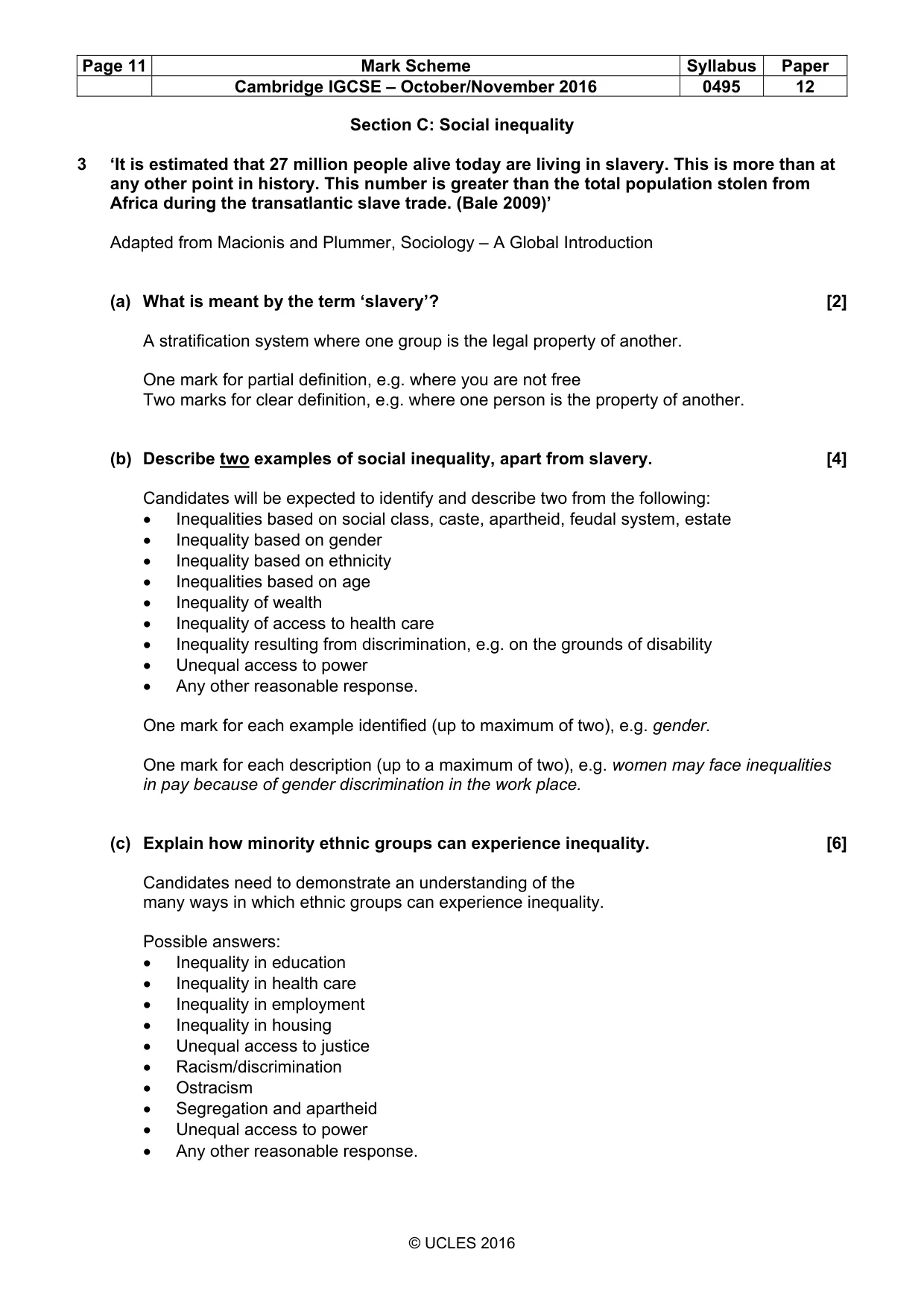 Mark scheme, page 11 of 14