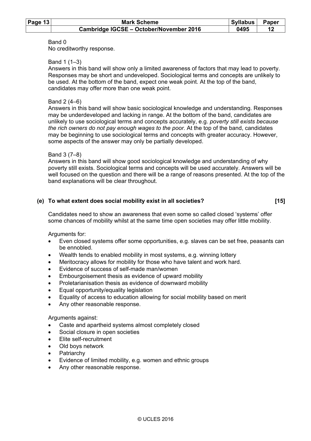Mark scheme, page 13 of 14