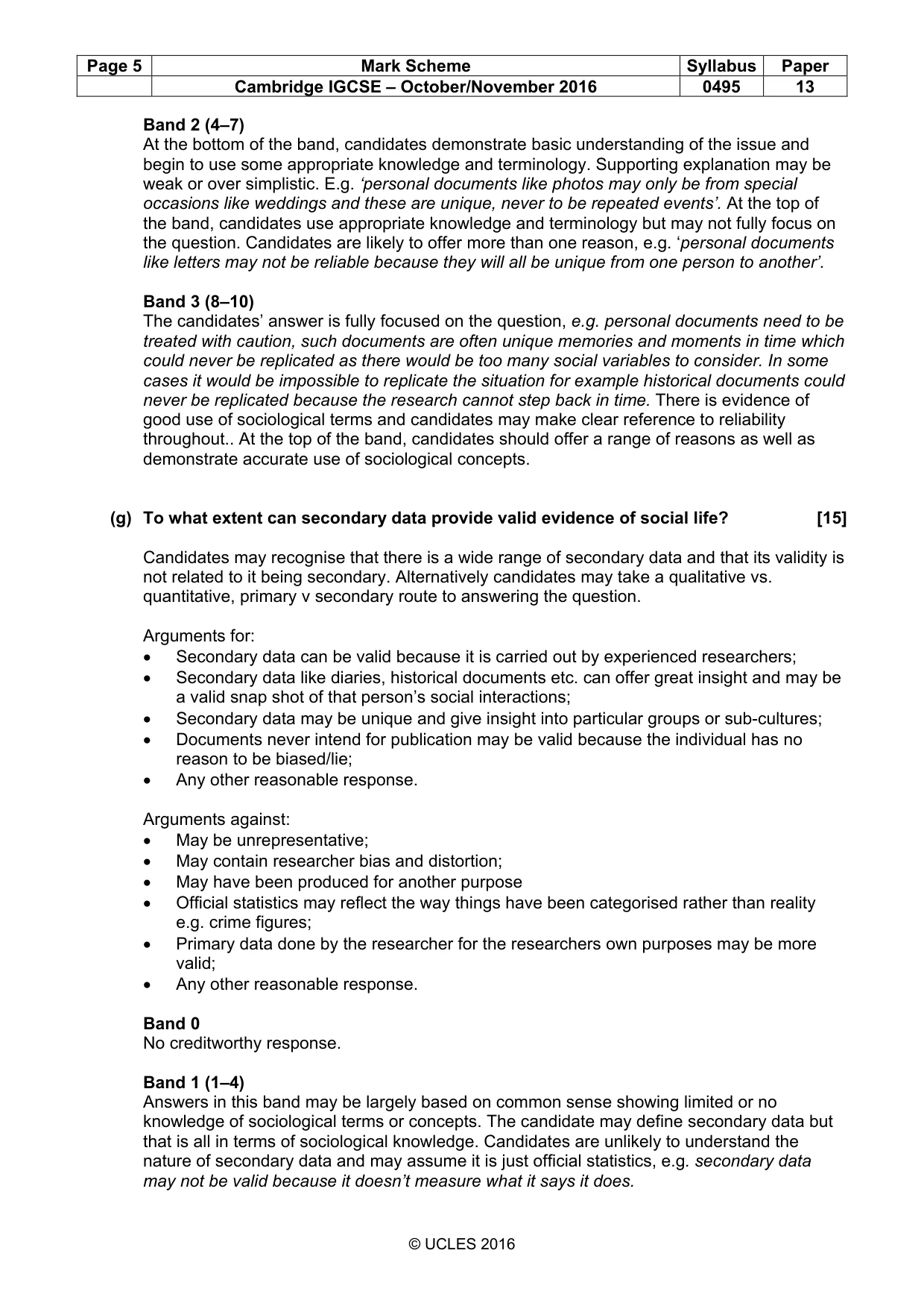 Mark scheme, page 5 of 15