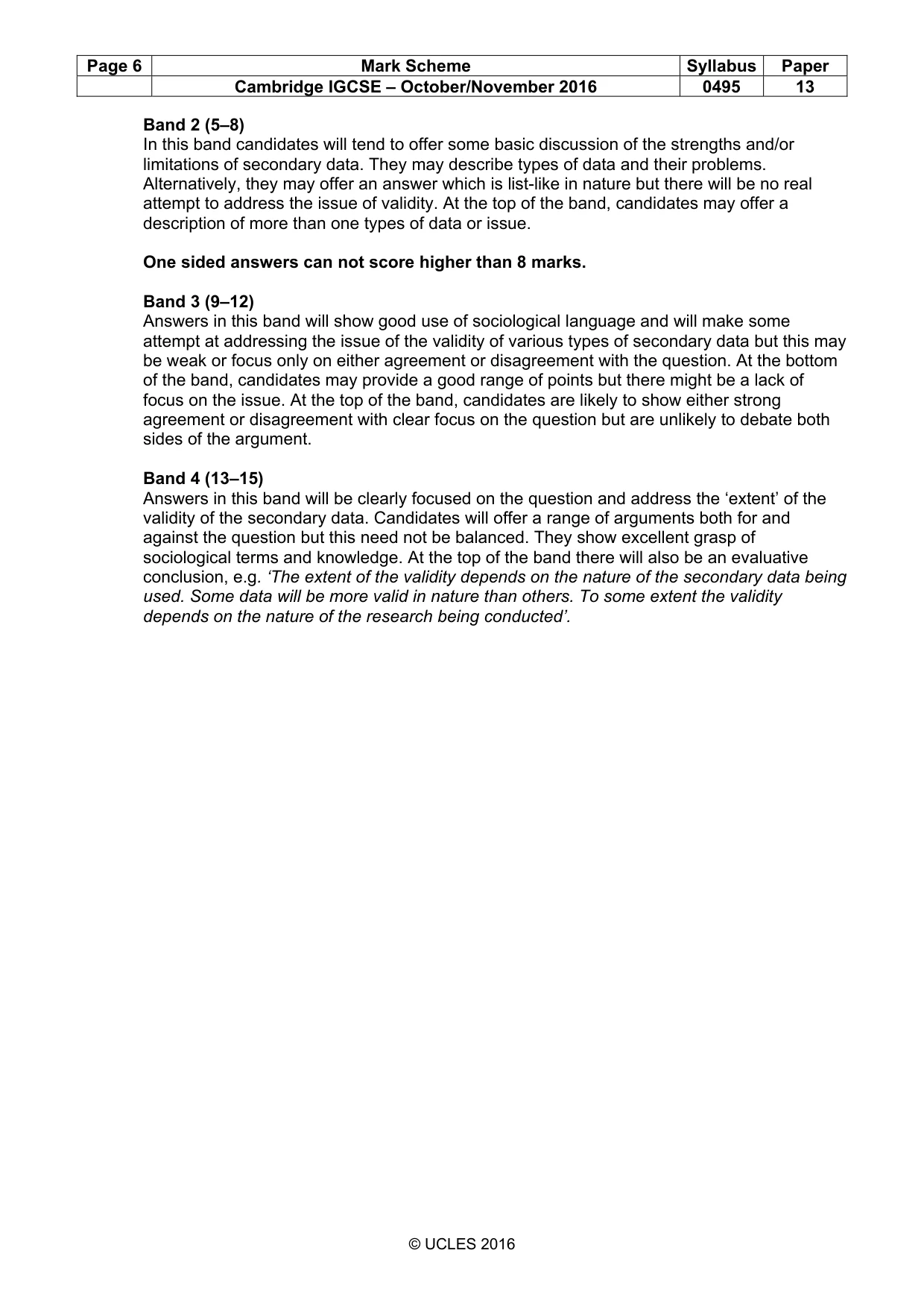 Mark scheme, page 6 of 15