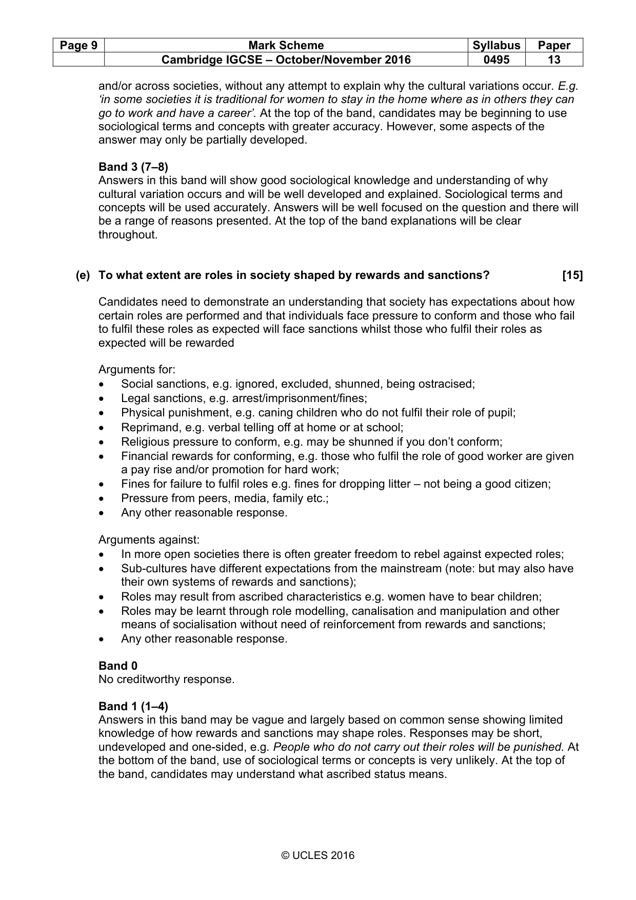 Mark scheme, page 9 of 15