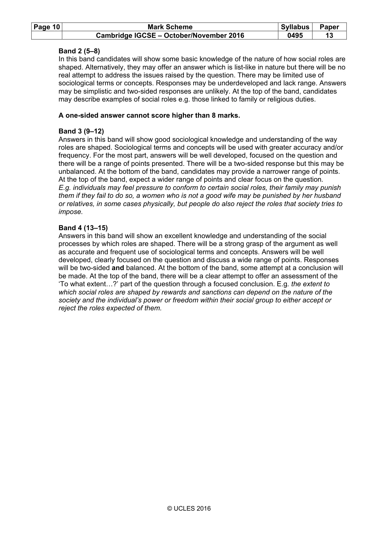Mark scheme, page 10 of 15