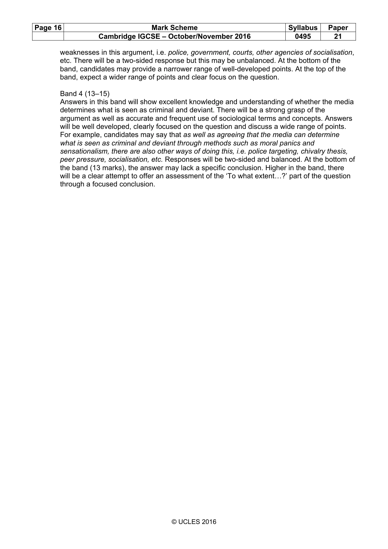 Mark scheme, page 16 of 21