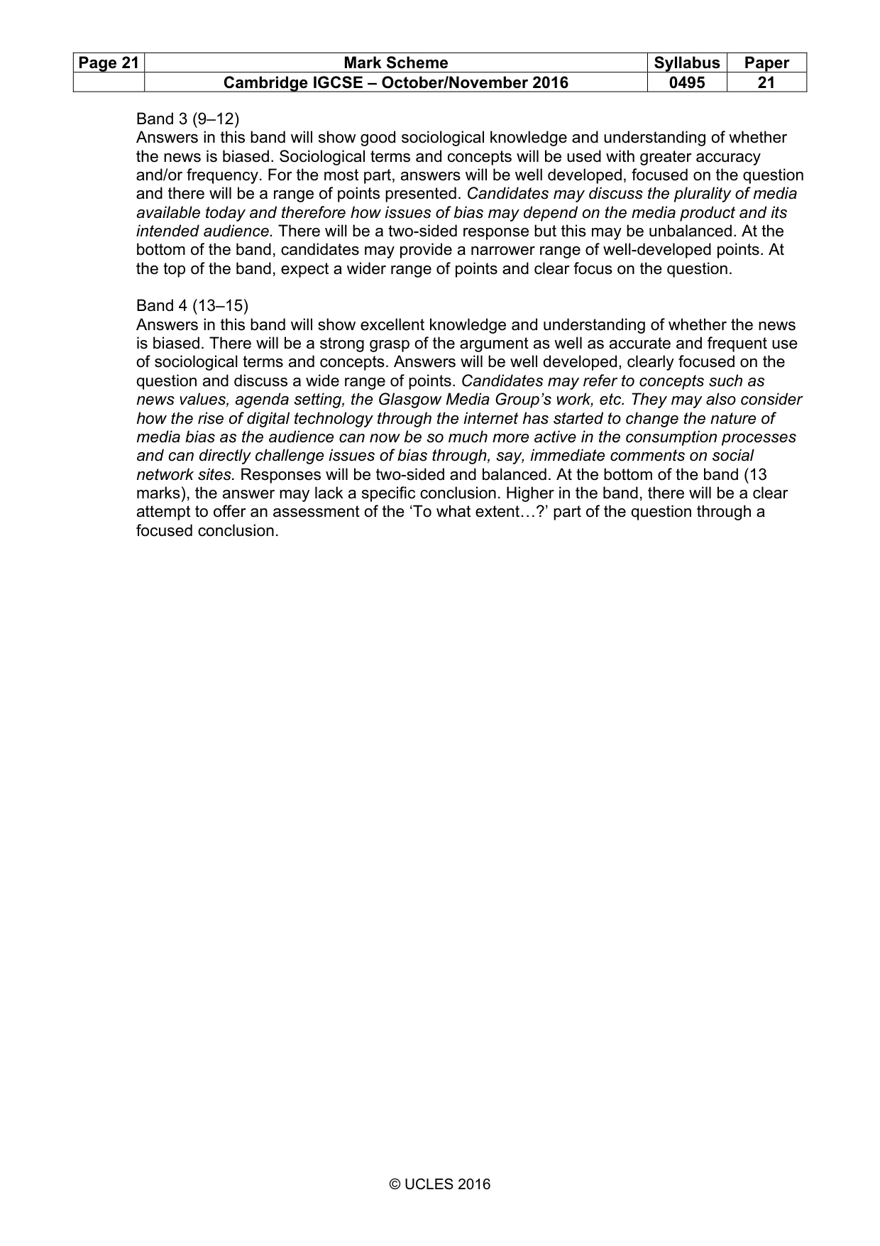 Mark scheme, page 21 of 21