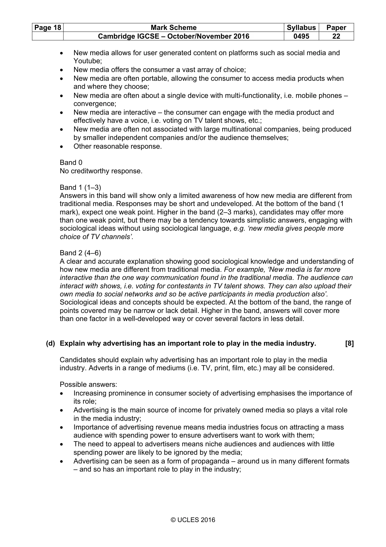 Mark scheme, page 18 of 21