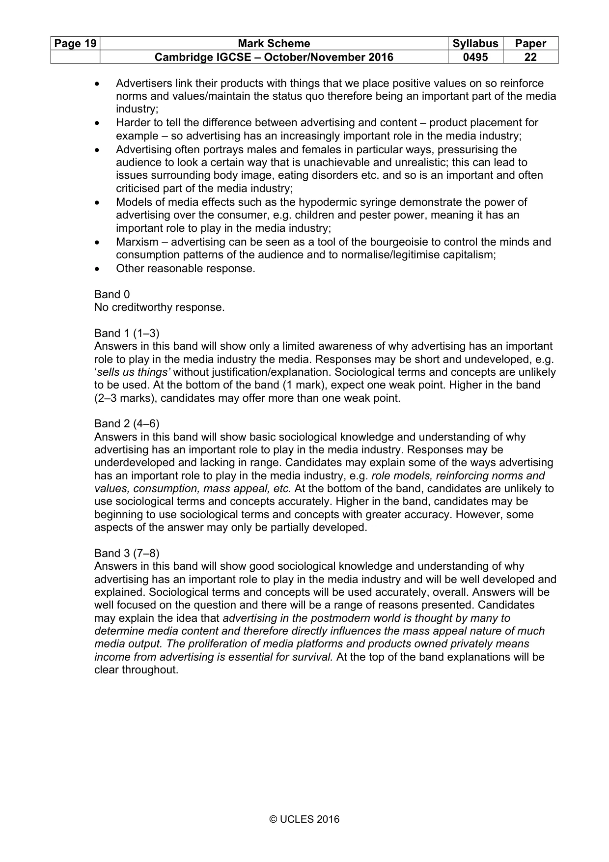 Mark scheme, page 19 of 21