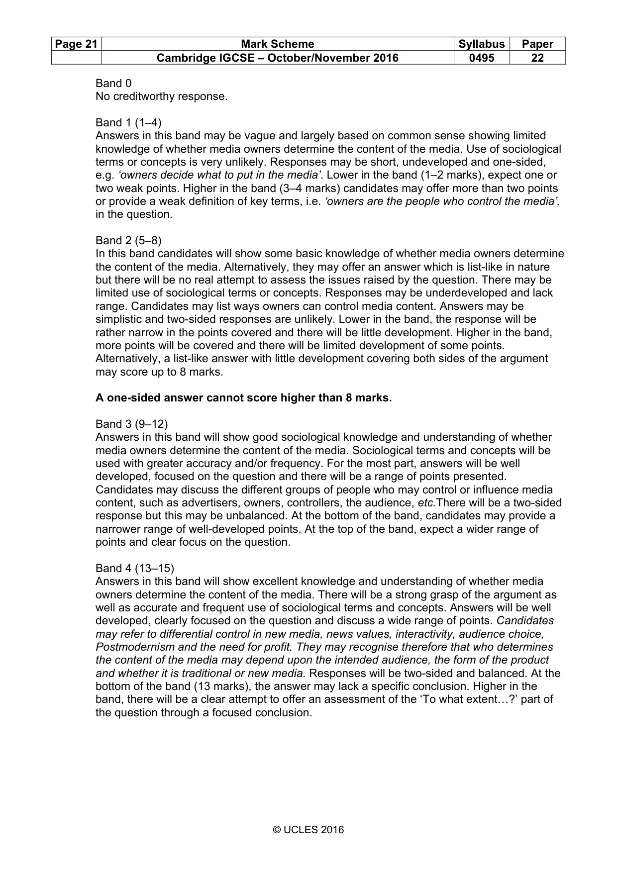 Mark scheme, page 21 of 21