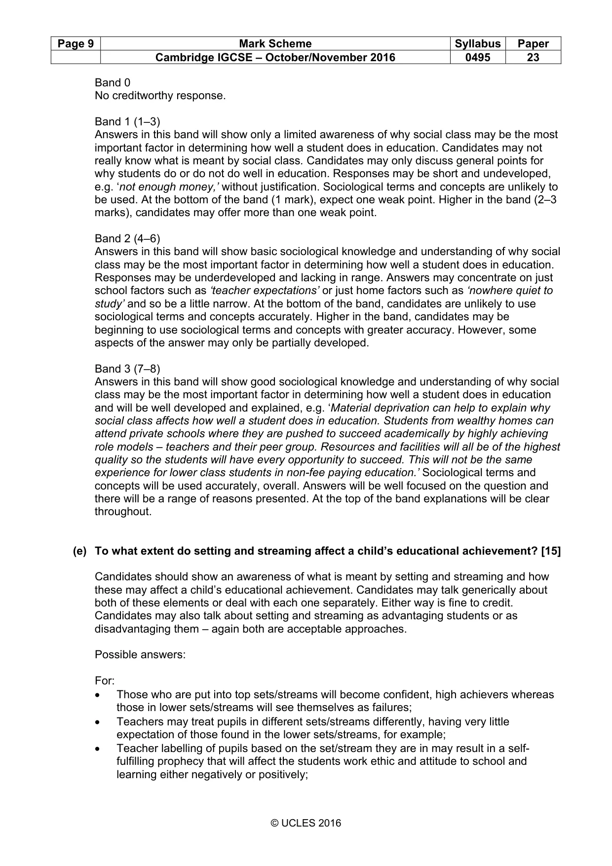 Mark scheme, page 9 of 21