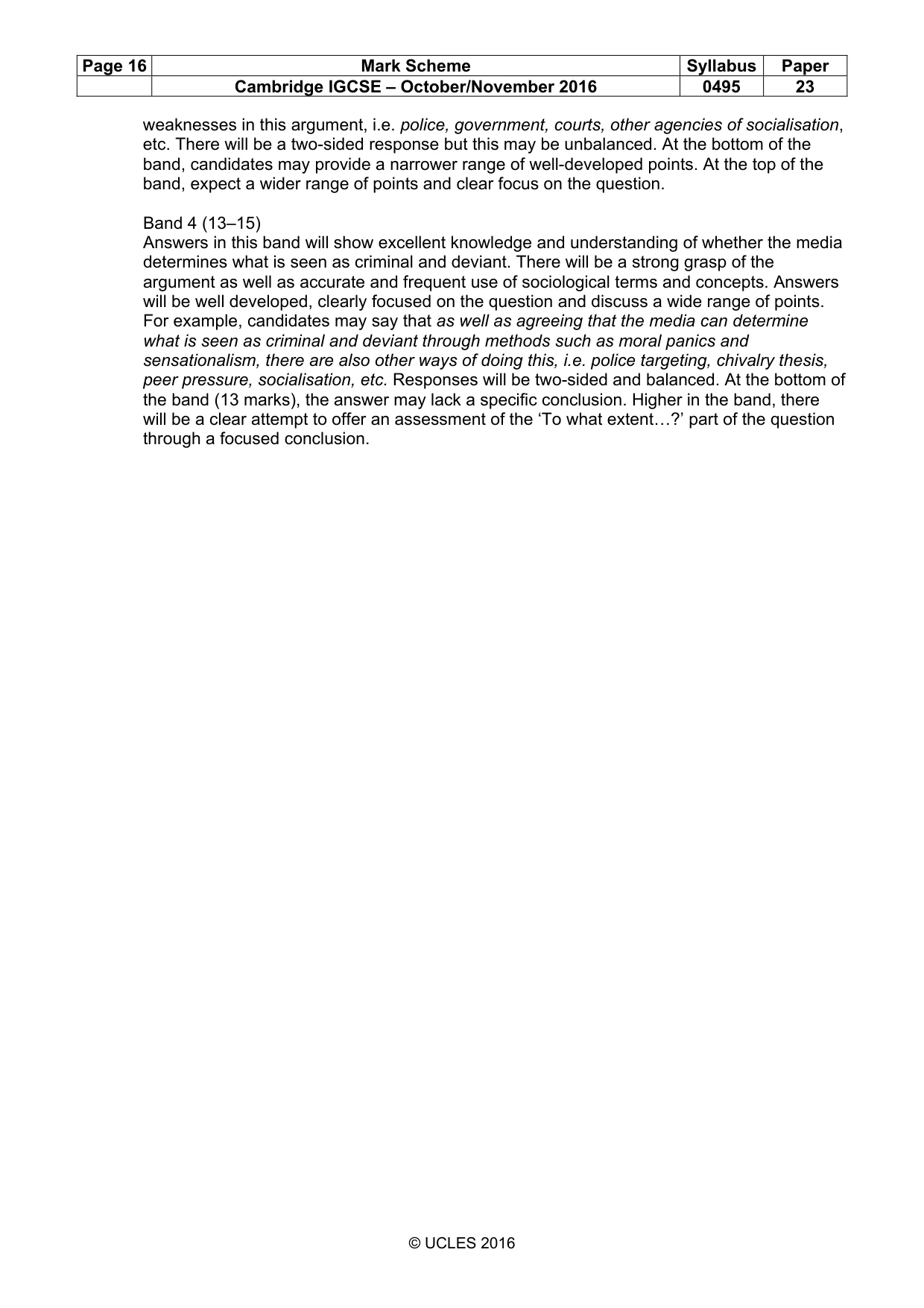 Mark scheme, page 16 of 21