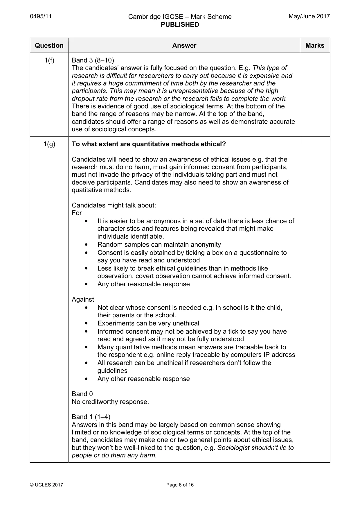 Mark scheme, page 6 of 16