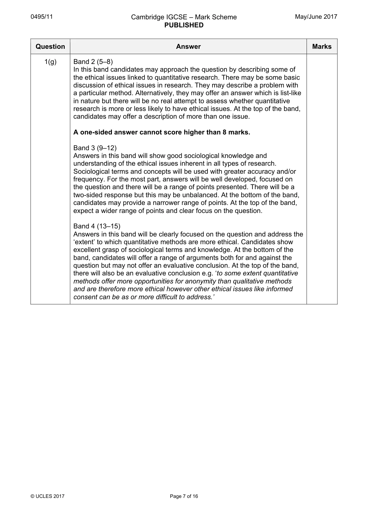 Mark scheme, page 7 of 16
