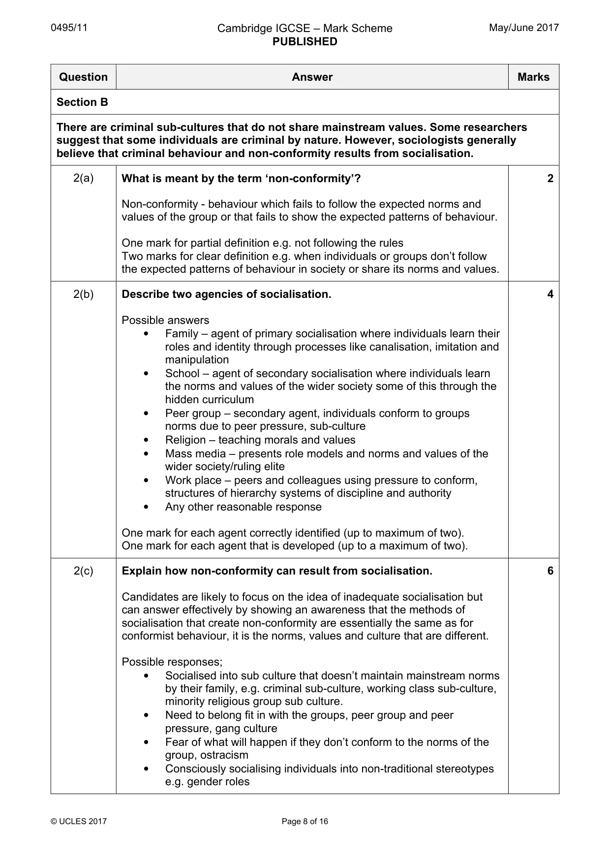 Mark scheme, page 8 of 16