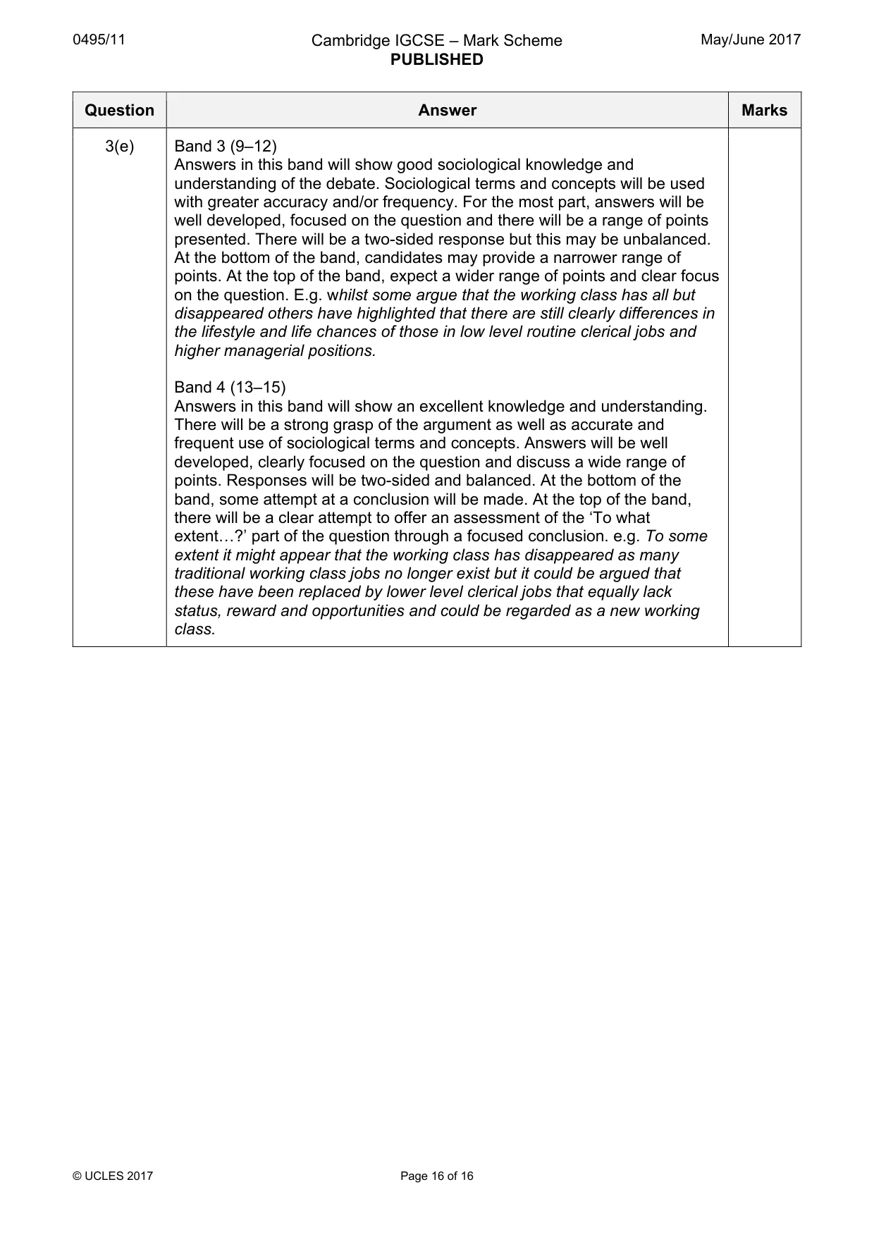 Mark scheme, page 16 of 16