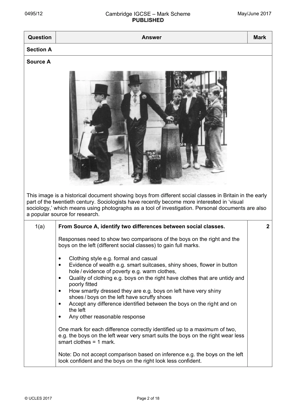 Mark scheme, page 2 of 18
