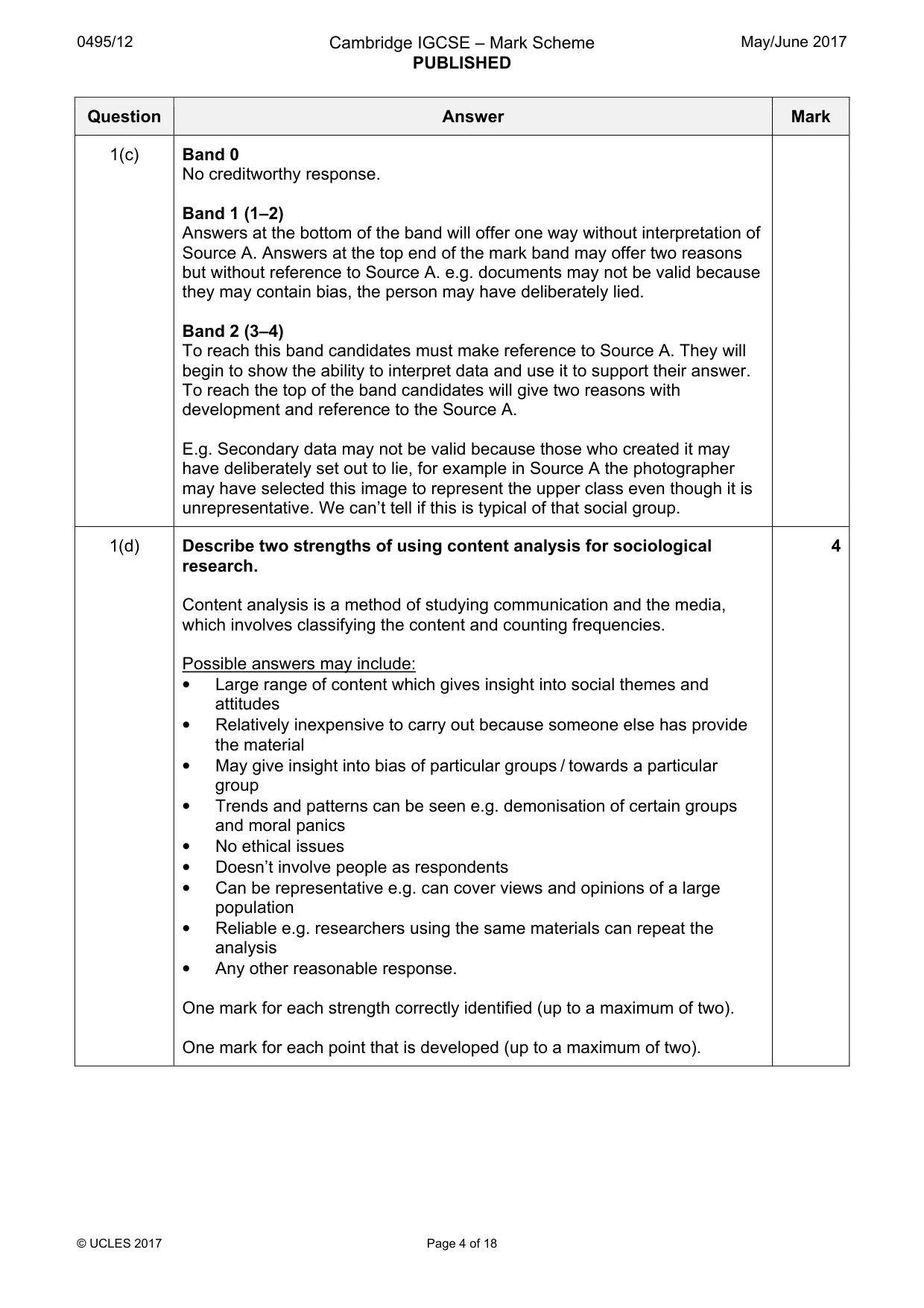 Mark scheme, page 4 of 18