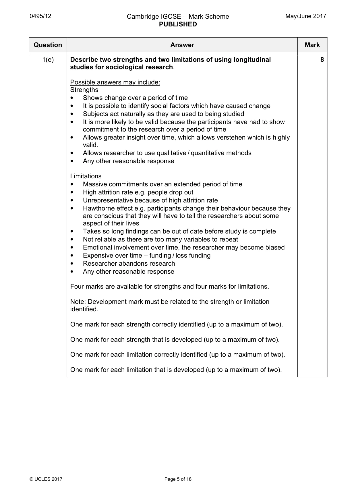 Mark scheme, page 5 of 18