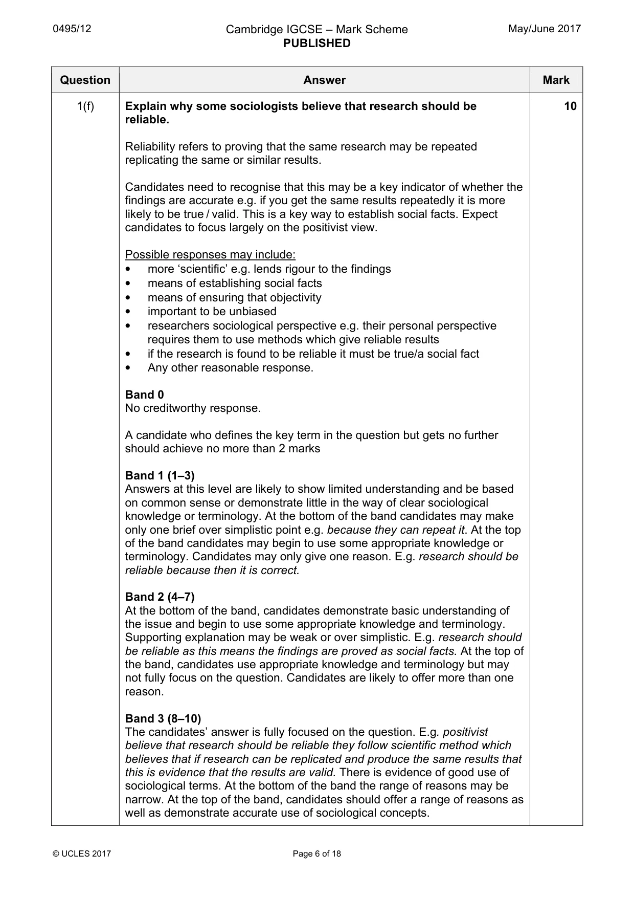 Mark scheme, page 6 of 18